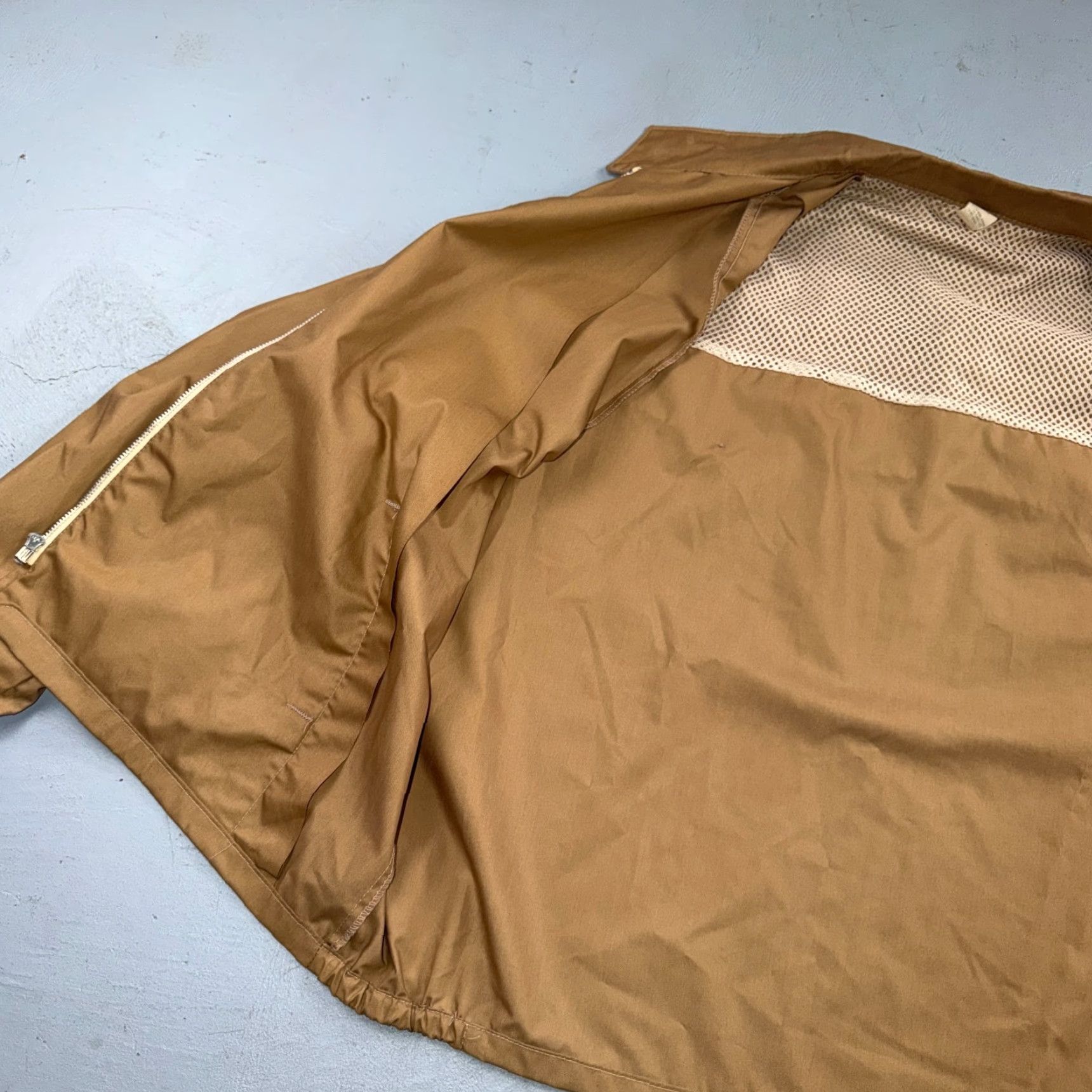 Vintage VTG 1970s Sportswear Jacket Rockabilly Long Sleeve Windbreaker Talon Ricky Khaki 2XL Mens Womens Boys Girls Size US XXL / EU 58 / 5 - 2 Thumbnail