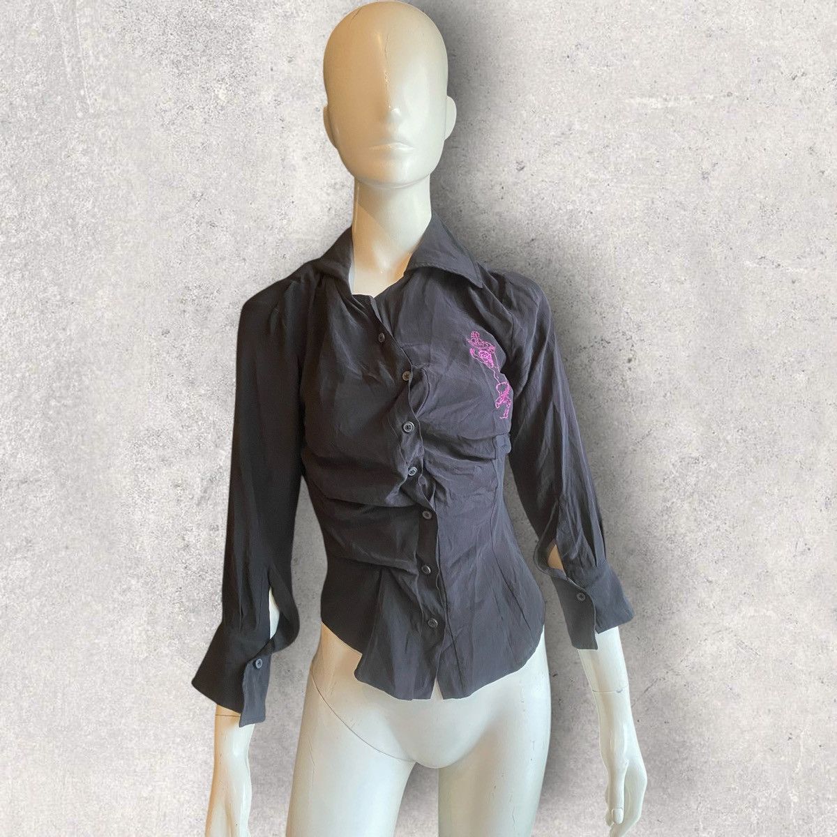 Vivienne Westwood Gold Label Pan Embroidered Silk Drunken Shirt Size M / US 6-8 / IT 42-44 - 1 Thumbnail