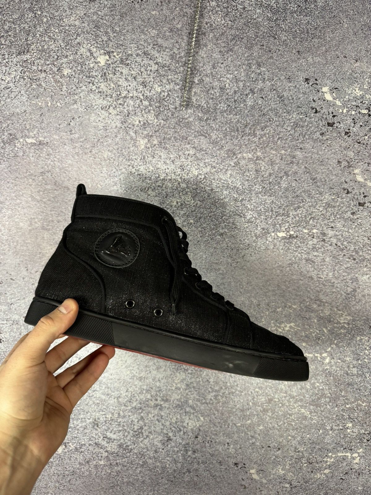 Christian Louboutin Christian Louboutin 43 1/2 sneaker sneakers high top black Size US 10.5 / EU 43-44 - 14 Thumbnail