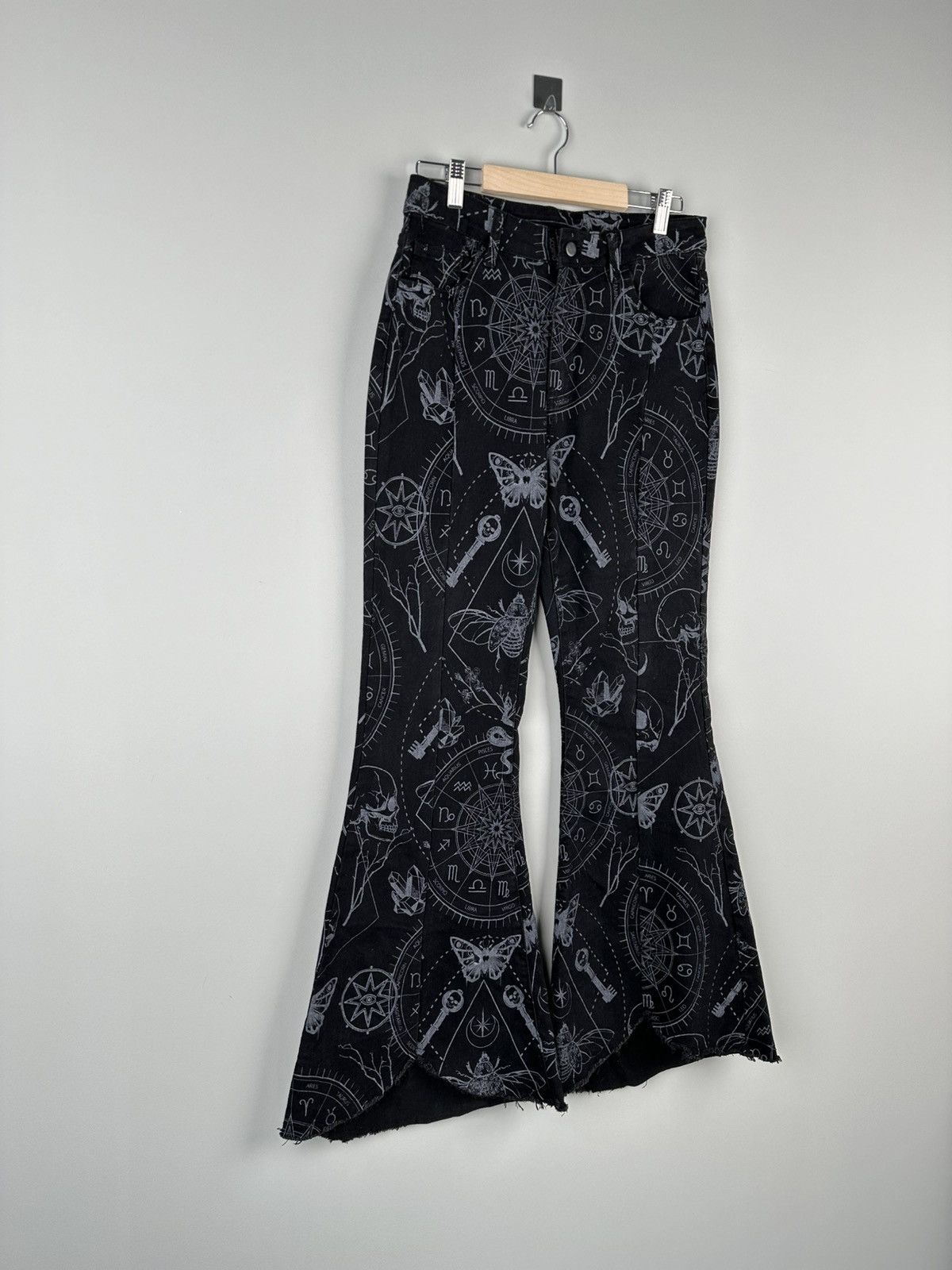 Japanese Brand Vintage Y2k Avant Garde Flared Pants Bohemian Gothic Size 30" / US 8 / IT 44 - 2 Thumbnail