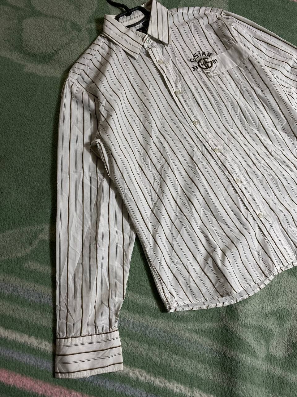 G-Star × Vintage G-STAR RAW VINTAGE Y2K BIG LOGO STRIPED BUTTON UP SHIRT Size US L / EU 52-54 / 3 - 19 Thumbnail