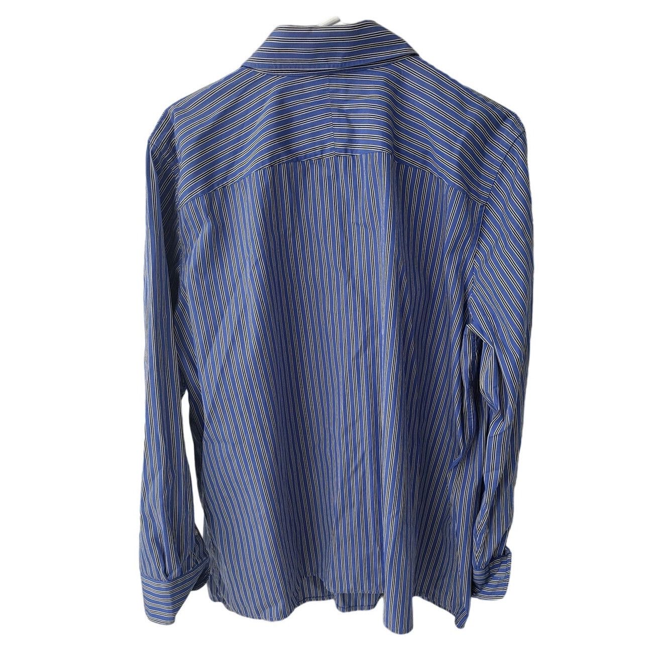 Lauren Ralph Lauren Lauren Ralph Lauren Blue w/ B & W Stripes Button Up - 2X Size XXL / US 16-18 / IT 52-54 - 2 Thumbnail
