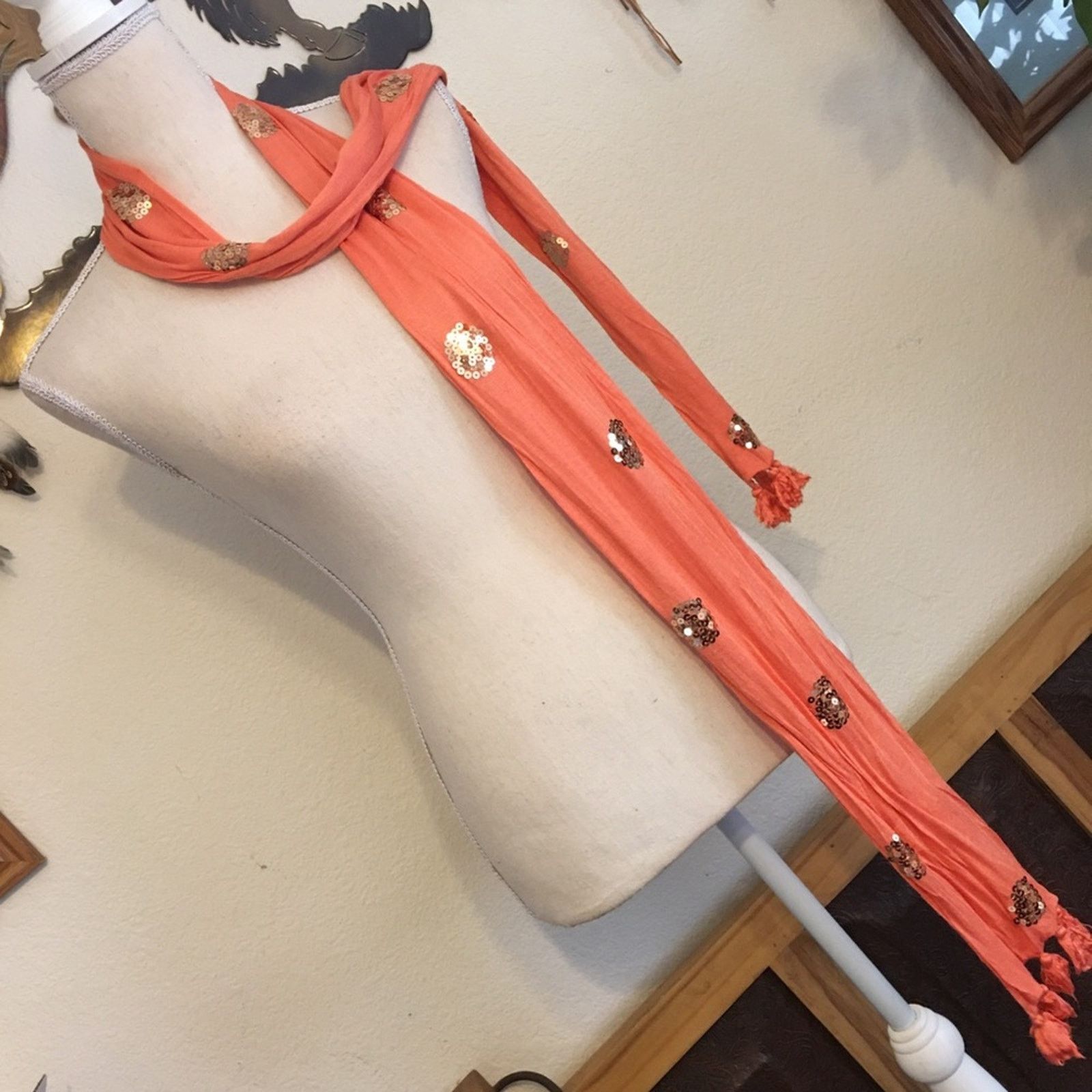Fossil Fossil sherbet sequin soft stretchy tassel scarf Size ONE SIZE - 4 Thumbnail