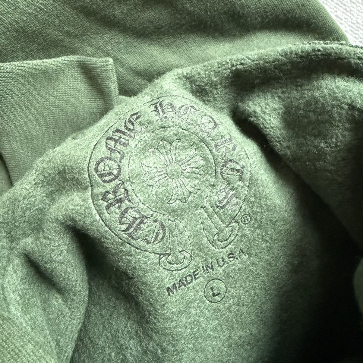 Chrome Hearts Chrome Hearts Olive Green Shoulder Logo Hoodie Size US L / EU 52-54 / 3 - 7 Thumbnail
