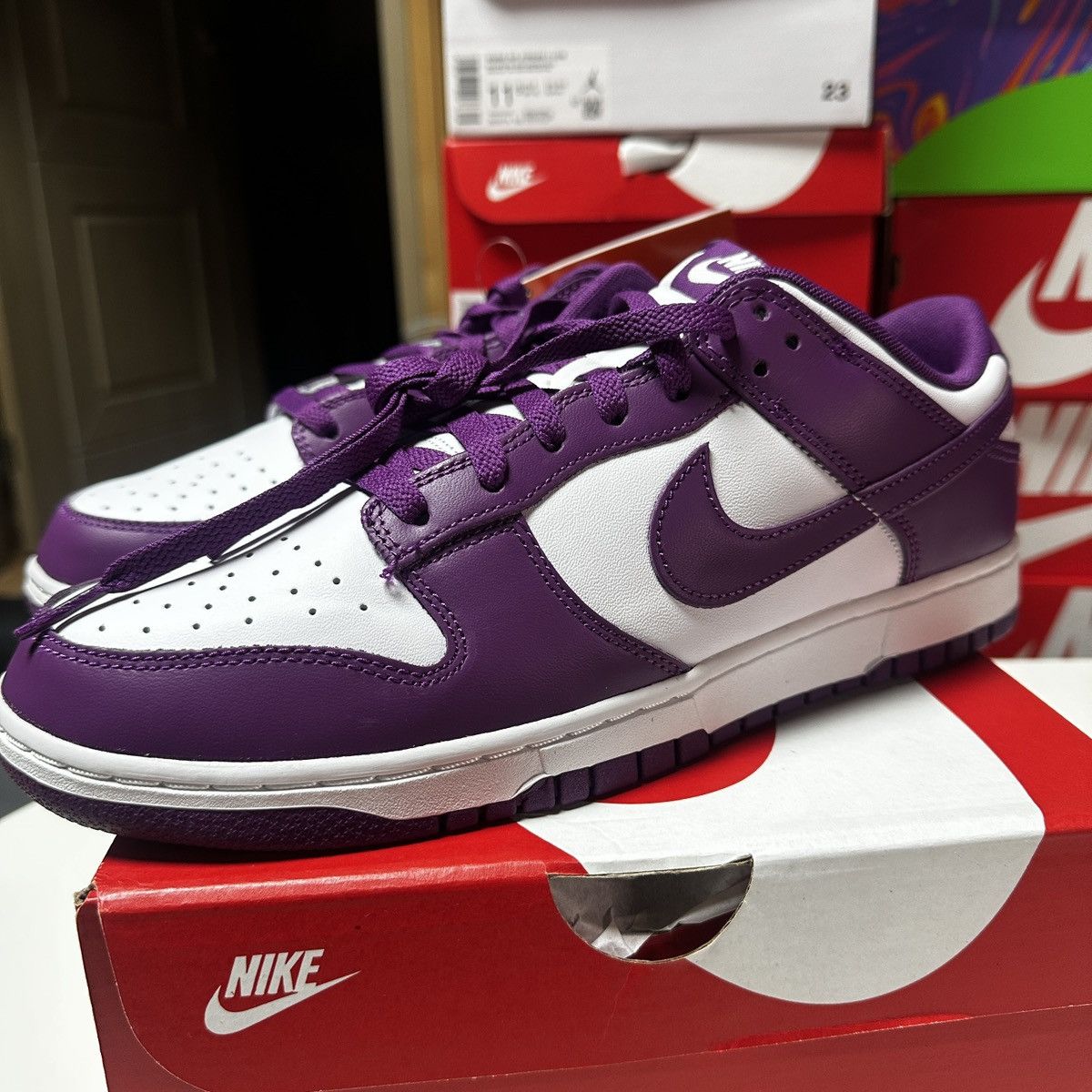 Nike **NEW** Size 10.5 US Men Nike DUNK LOW RETRO VIOTECH WHITE Size US 10.5 / EU 43-44 - 1 Thumbnail