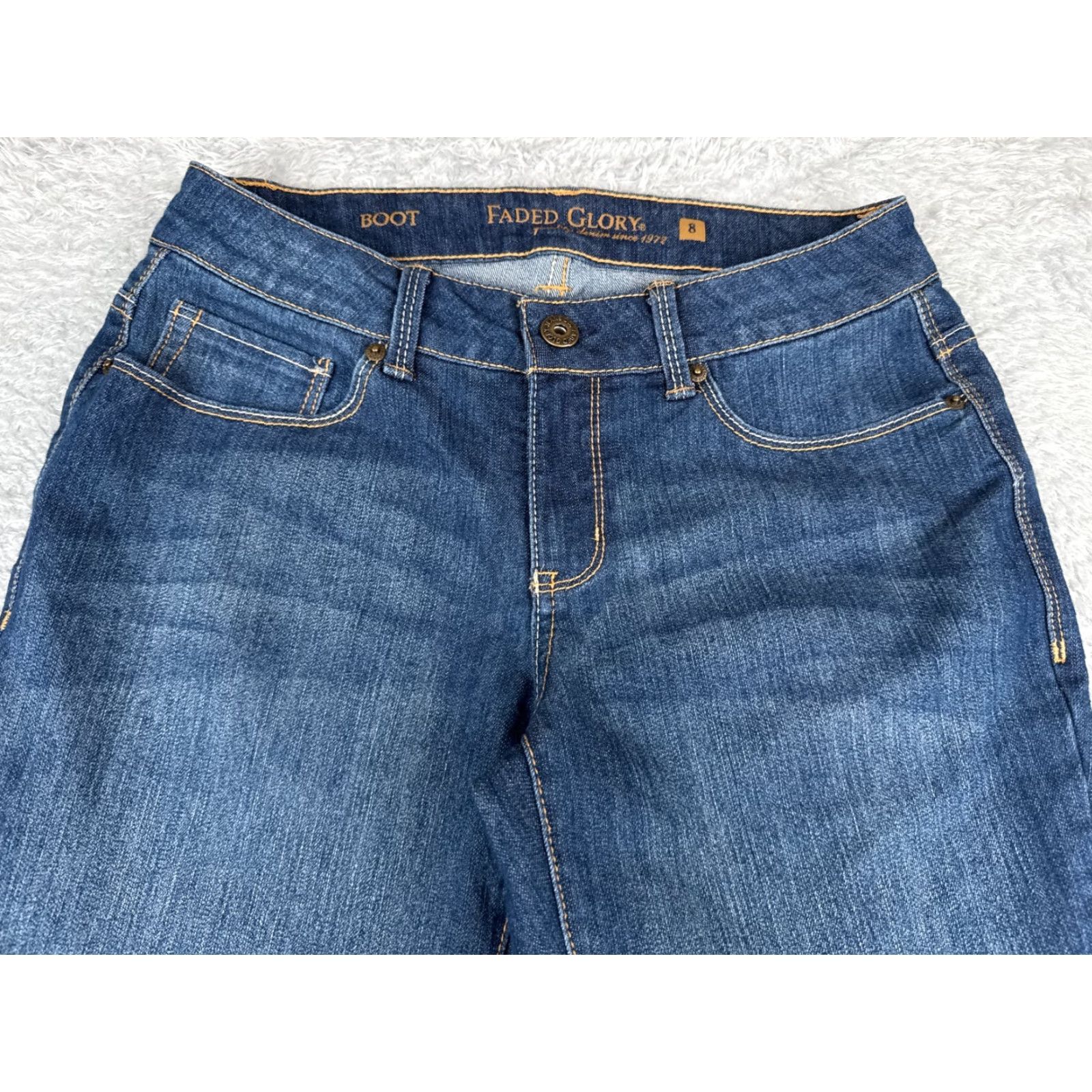 Faded Glory Faded Glory Jeans Women 8 Blue Denim Bootcut Mid Rise Cotton Stretch 28x30 Pants Size 30" / US 8 / IT 44 - 4 Thumbnail