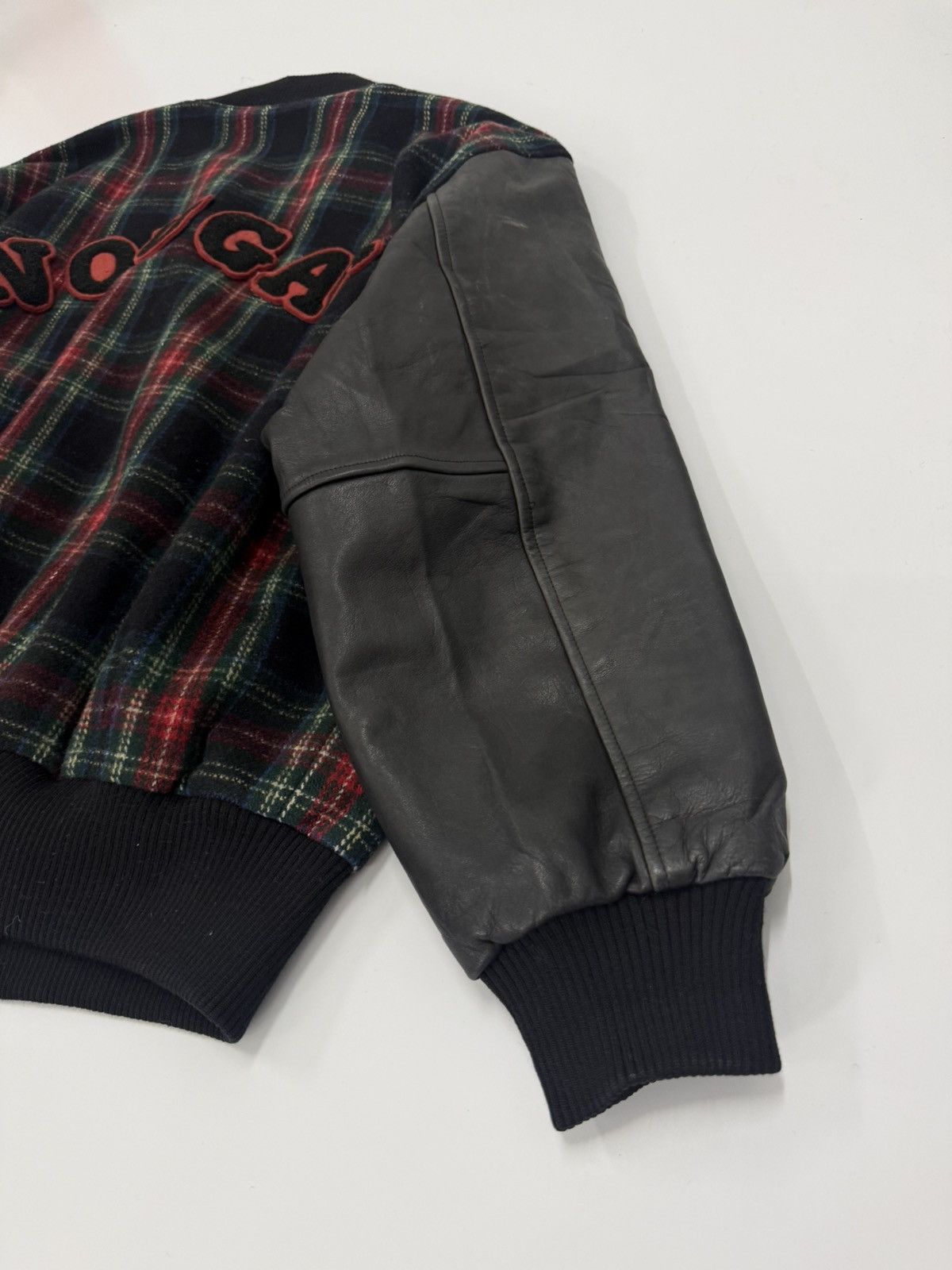 Leather 🔥 Nougat SUGAR Co. LTD Wool Zipper Bomber Leather Sleeve Jac Size US M / EU 48-50 / 2 - 15 Thumbnail