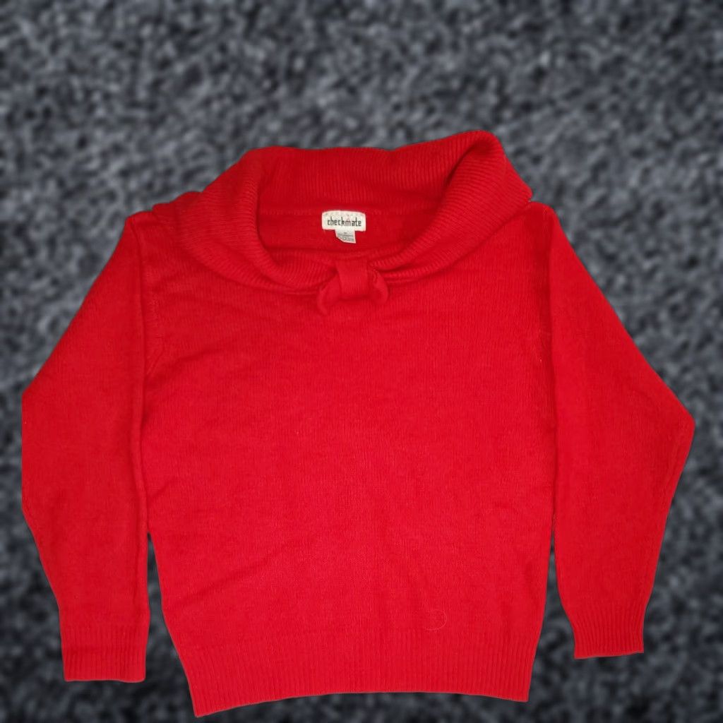 Vintage VINTAGE Checkmate Sweater Womens Size M 100% Lambs Wool Red 80s 100% Lambs Wool EUC Hong Kong Size M / US 6-8 / IT 42-44 - 1 Thumbnail