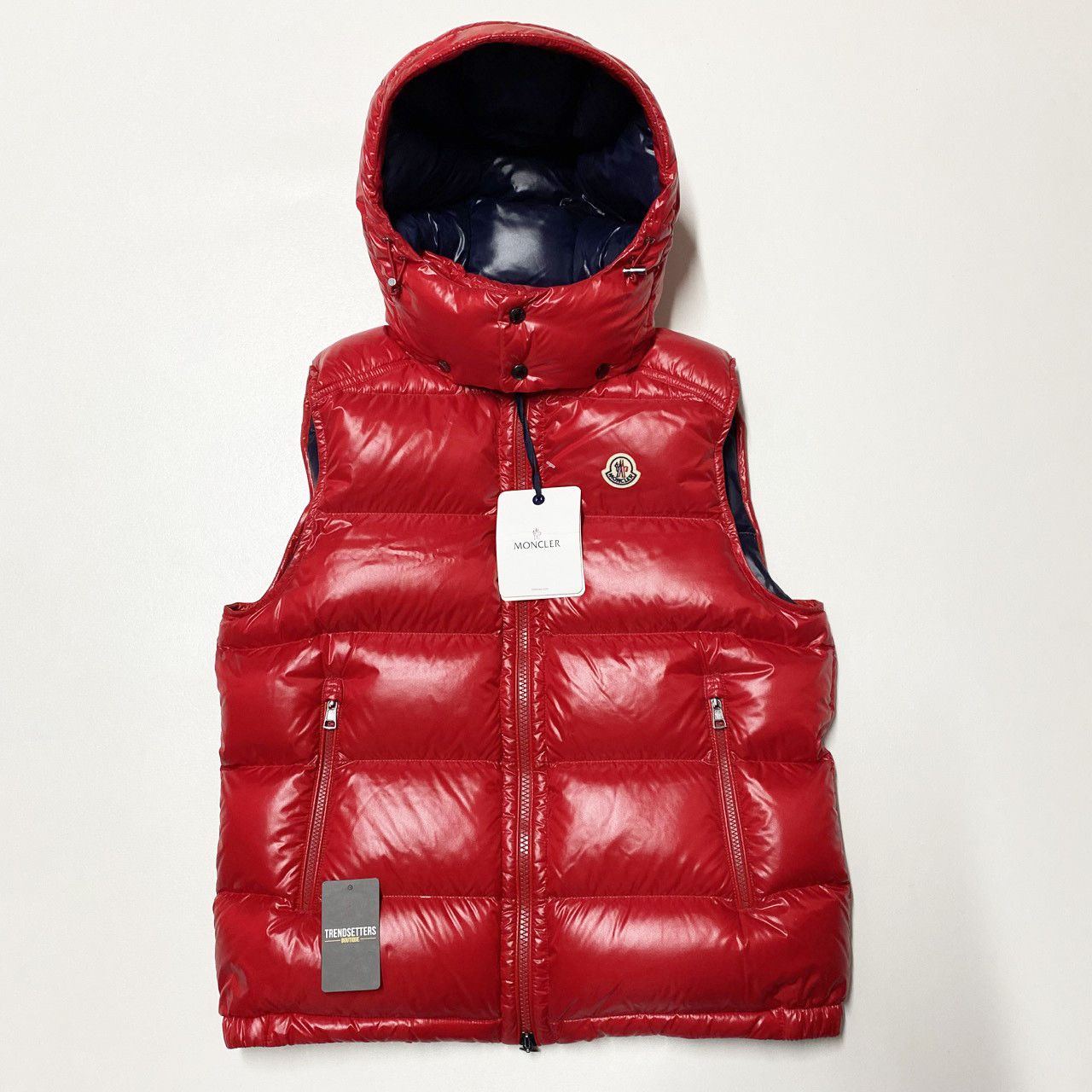 image of Moncler Bormes Mens Down Vest Jacket Size XL Large Mens 4 5 in Red