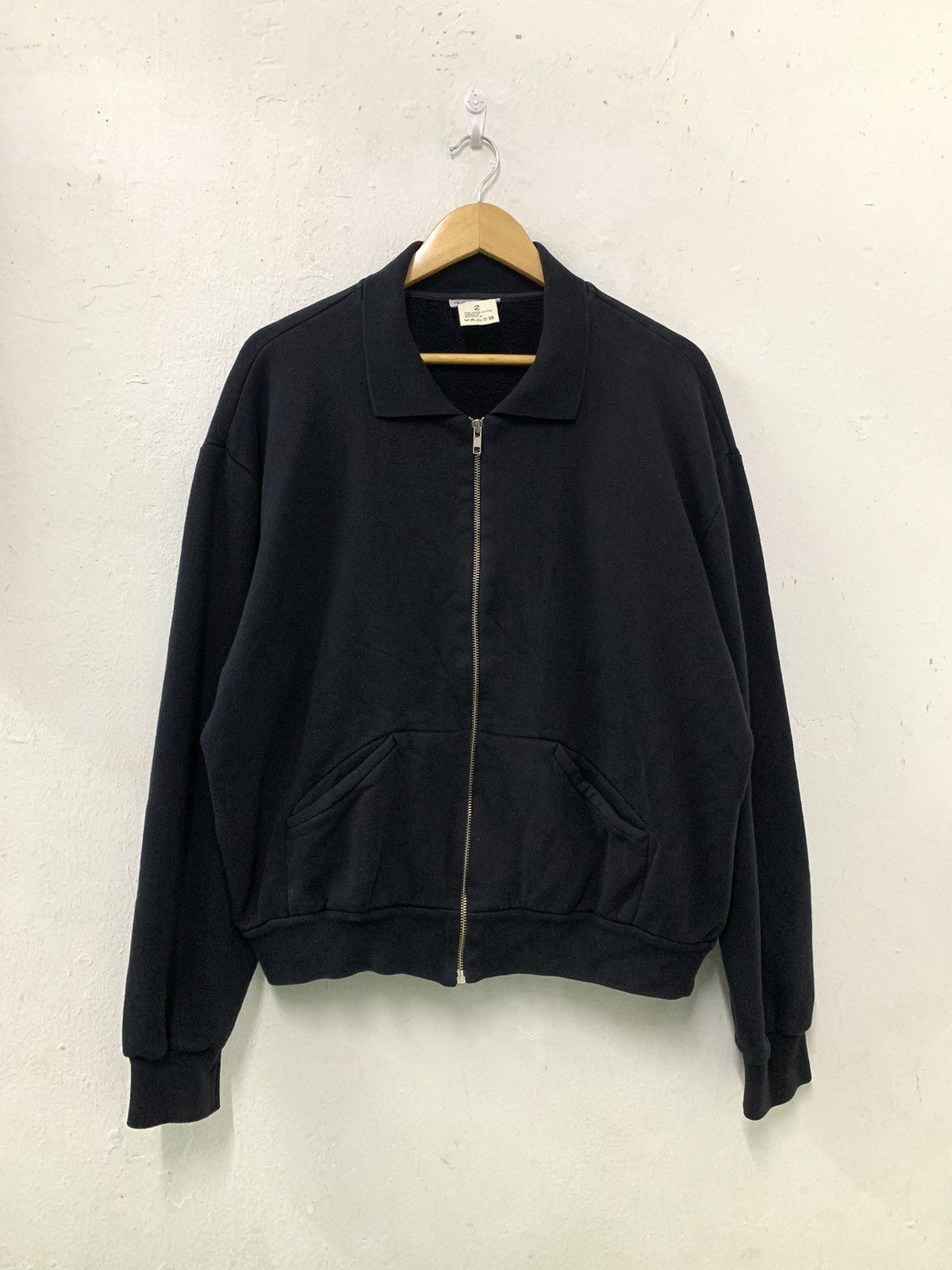 image of Agnes B. Homme Zipper Light Jacket in Black, Men's (Size Large)