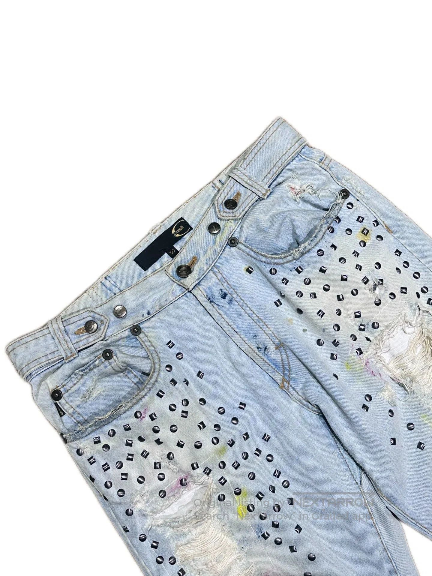 Just Cavalli Just Cavalli Ink Wash Distressed Jeans. Size US 34 / EU 50 - 3 Thumbnail