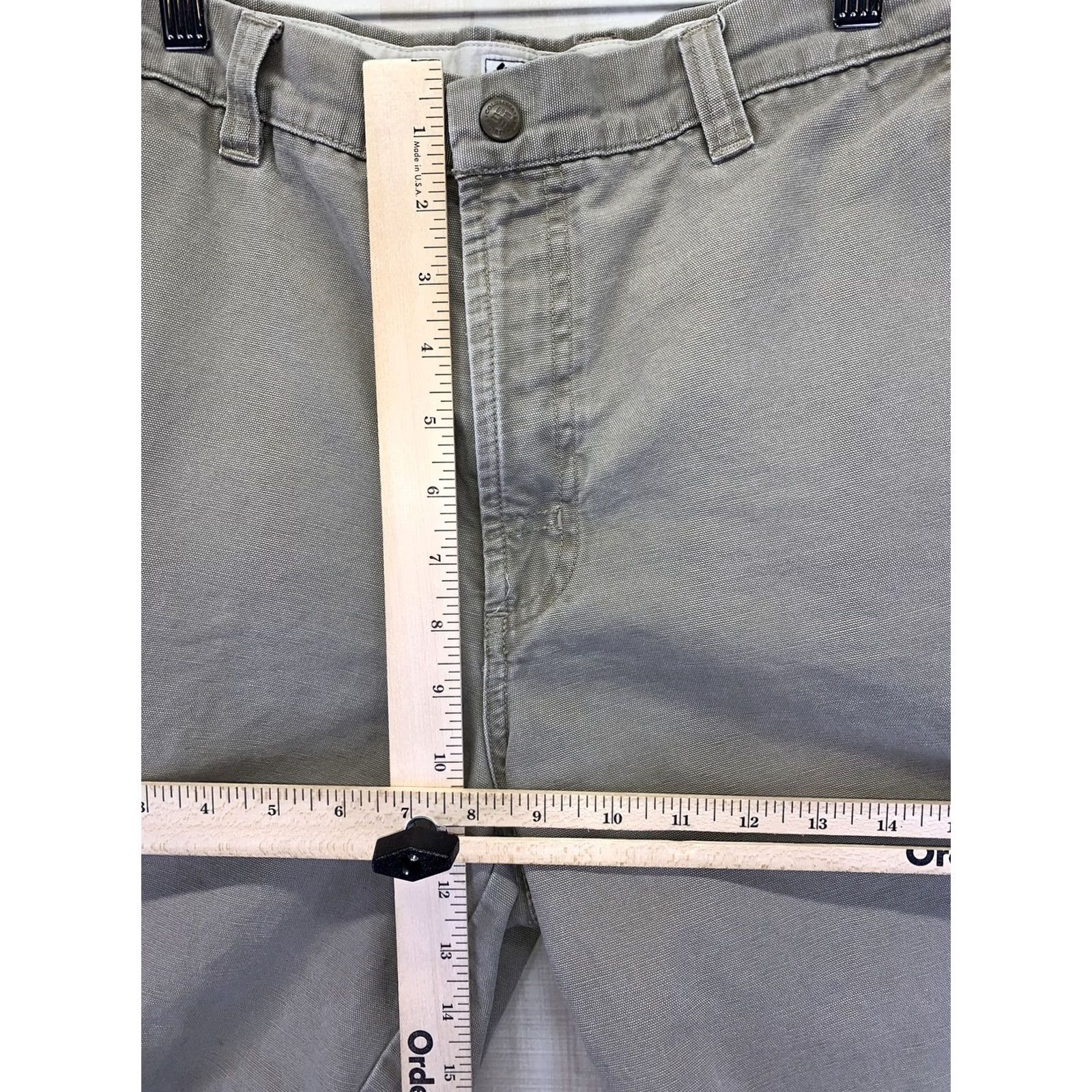 Vintage Columbia Cargo Shorts Mens SZ 32 Gray Green Weathered Cotton Flat Front Pocket 10in Inseam Casual Vintage: No Size US 32 / EU 48 - 3 Thumbnail
