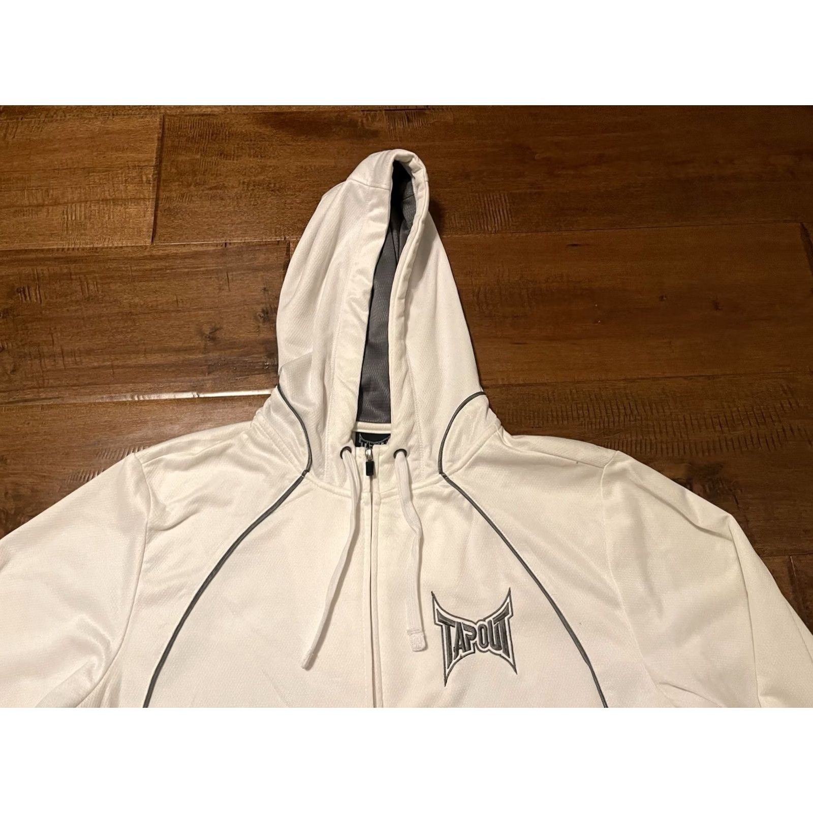 Tapout Y2K Tapout MMA Full Zip Athletic Hoodie Sweatshirt White - Men's Large Size US L / EU 52-54 / 3 - 2 Thumbnail
