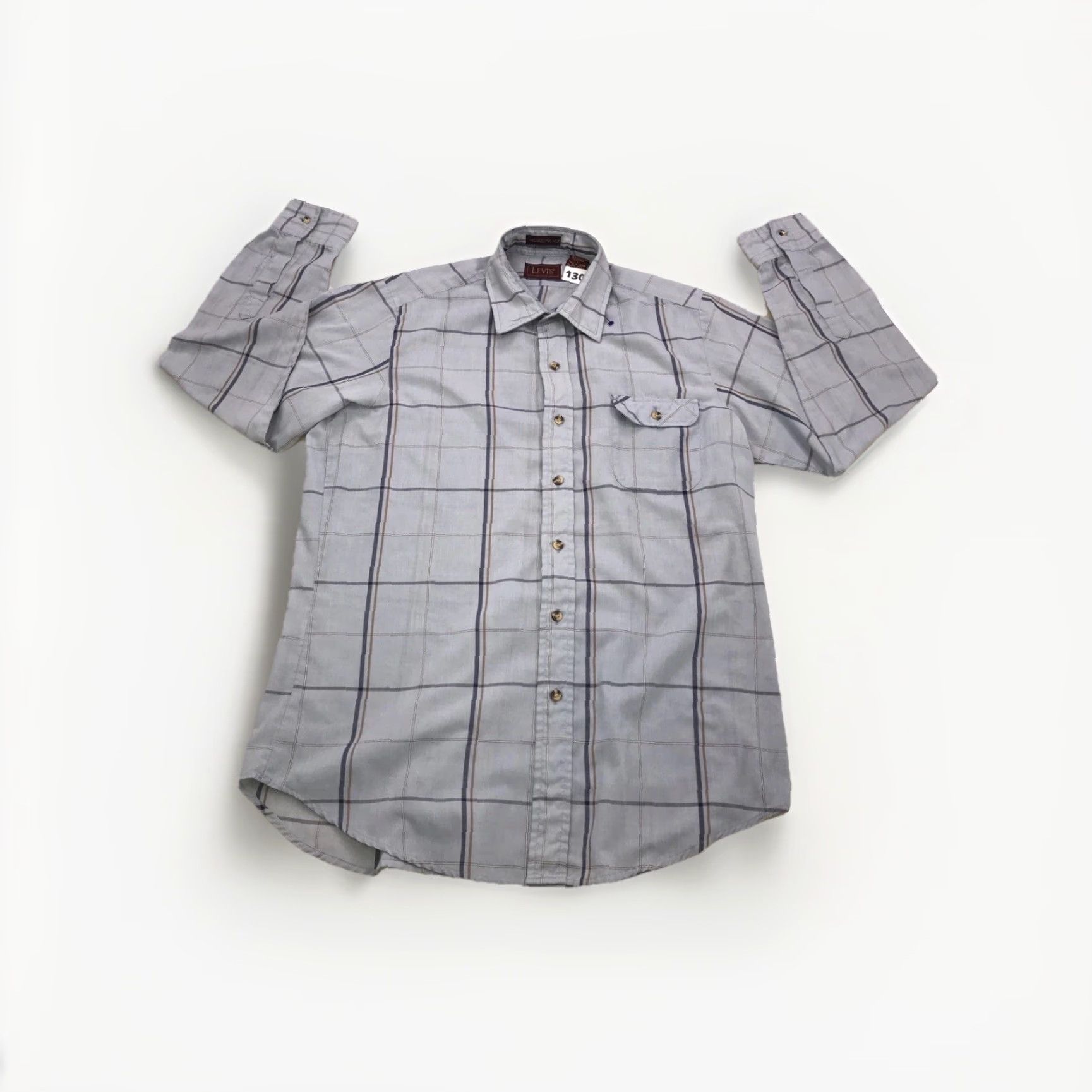 Levi's Vtg Levi's Tailored For Men Pocket Front Button Up Plaid Shirt Rockabilly Lrg Multicolor Cotton Blend 60s 50s Western Retro Pocket Men Shirt Button-Up Size US L / EU 52-54 / 3 - 3 Thumbnail