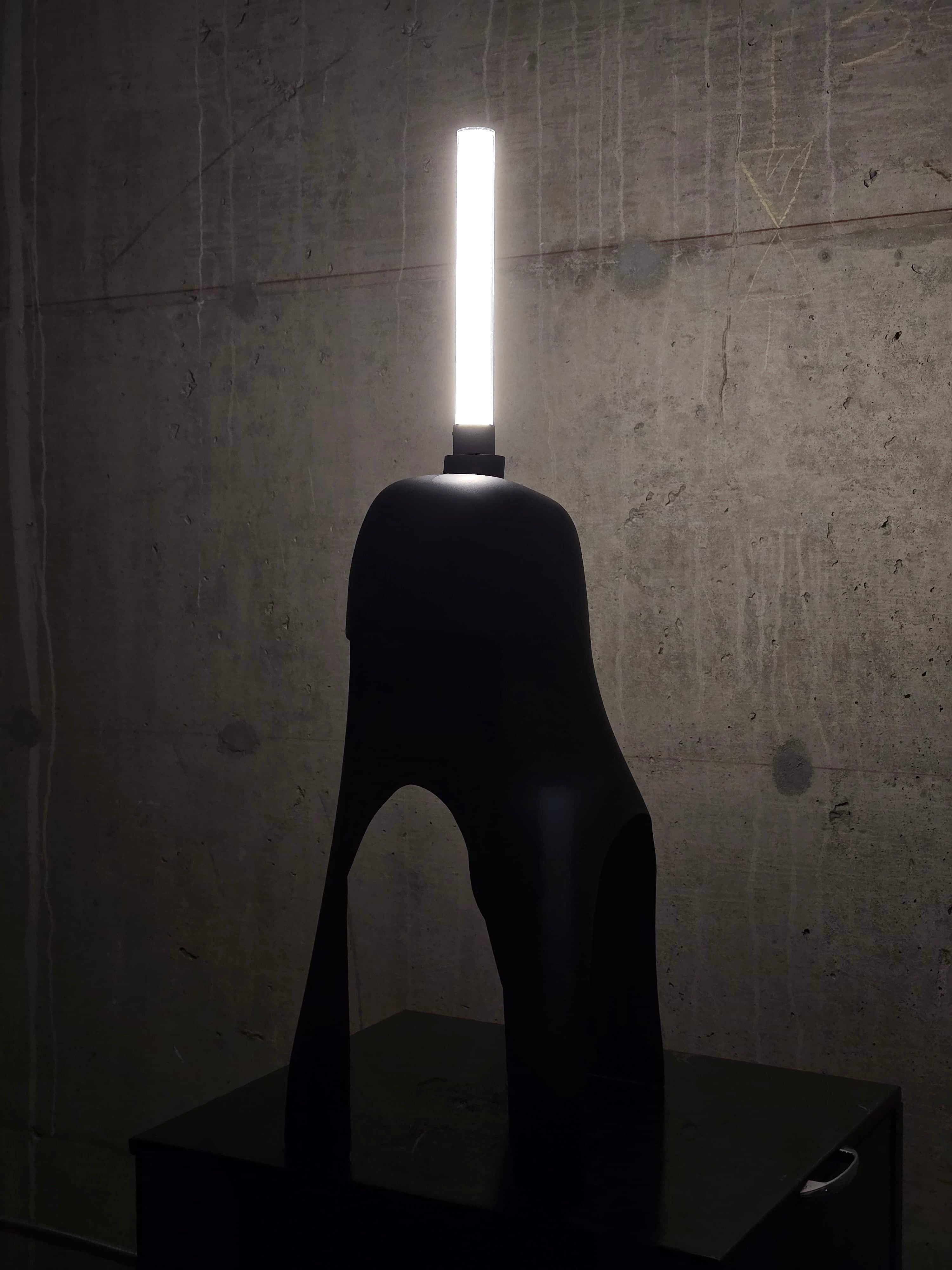Rick Owens Rick Owens AW22 "STROBE" Black 'HEDJET' Lamp Helmet Size ONE SIZE - 2 Thumbnail