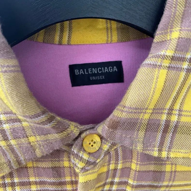 Balenciaga Balenciaga Yellow Plaid Shirt Jacket Size US S / EU 44-46 / 1 - 4 Thumbnail