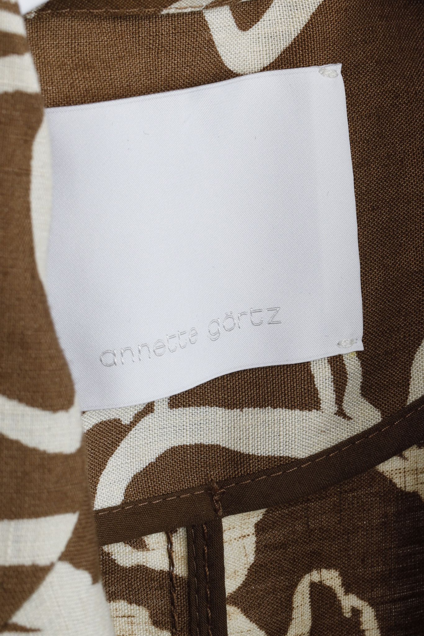 Annette Gortz Annette Gortz Abstract Floral Linen Duster Coat Size L / US 10 / IT 46 - 4 Thumbnail