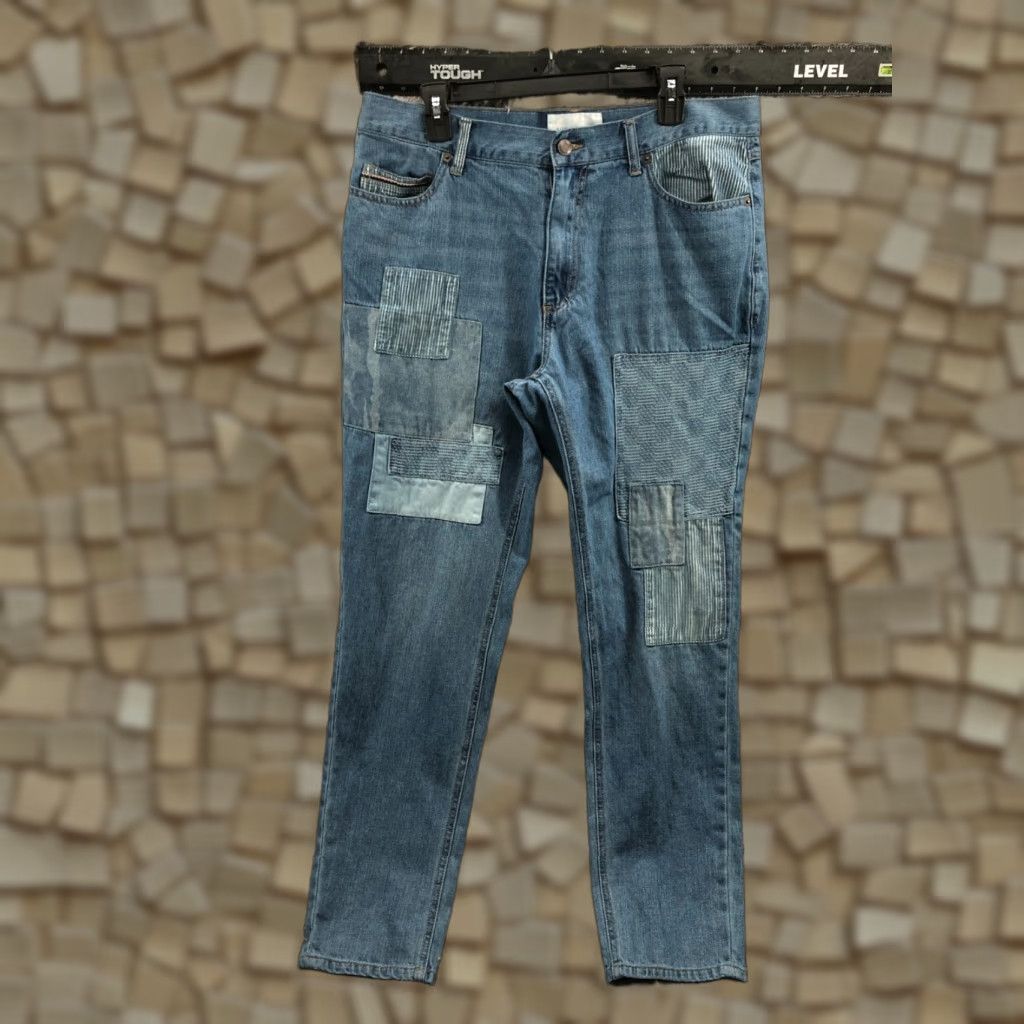 Vintage Sun Stone Jeans Size 34 Mens Mid Rise Medium Wash Blue Straight 5-Pocket Denim Cotton Blend Regular Belt Loops Sun Stone Brand Mens Jeans Size US 34 / EU 50 - 1 Thumbnail