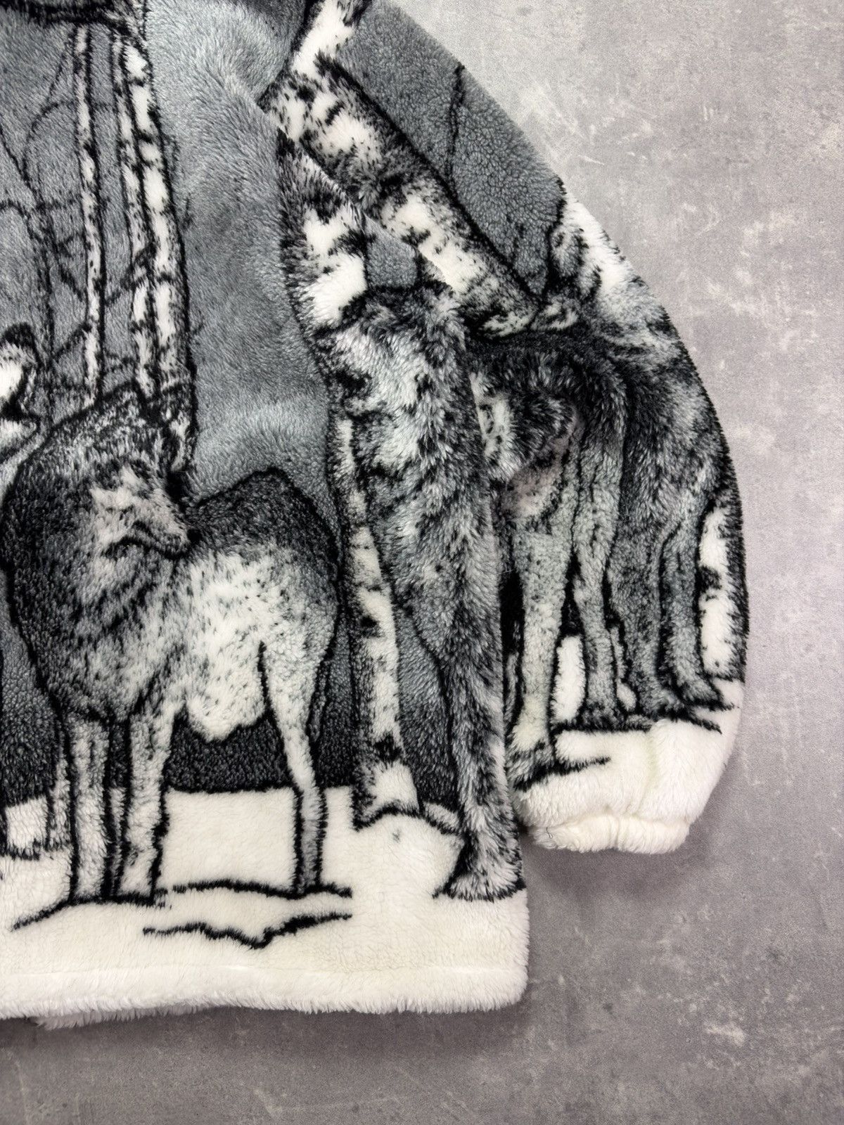 Vintage Vintage Animal Printed Wolf Pack Fleece Jacket XXL Size US XXL / EU 58 / 5 - 12 Thumbnail