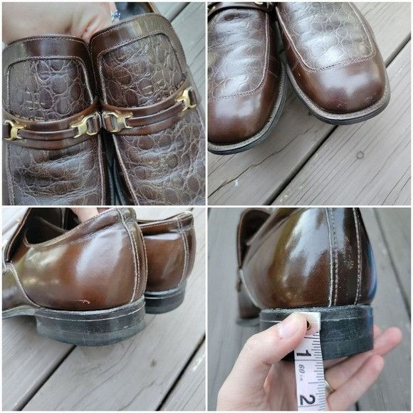 Mason's Vintage 60s Mason Shoes Brown Leather Gator Horsebit Vamp Mo Size US 11 / EU 44 - 7 Thumbnail