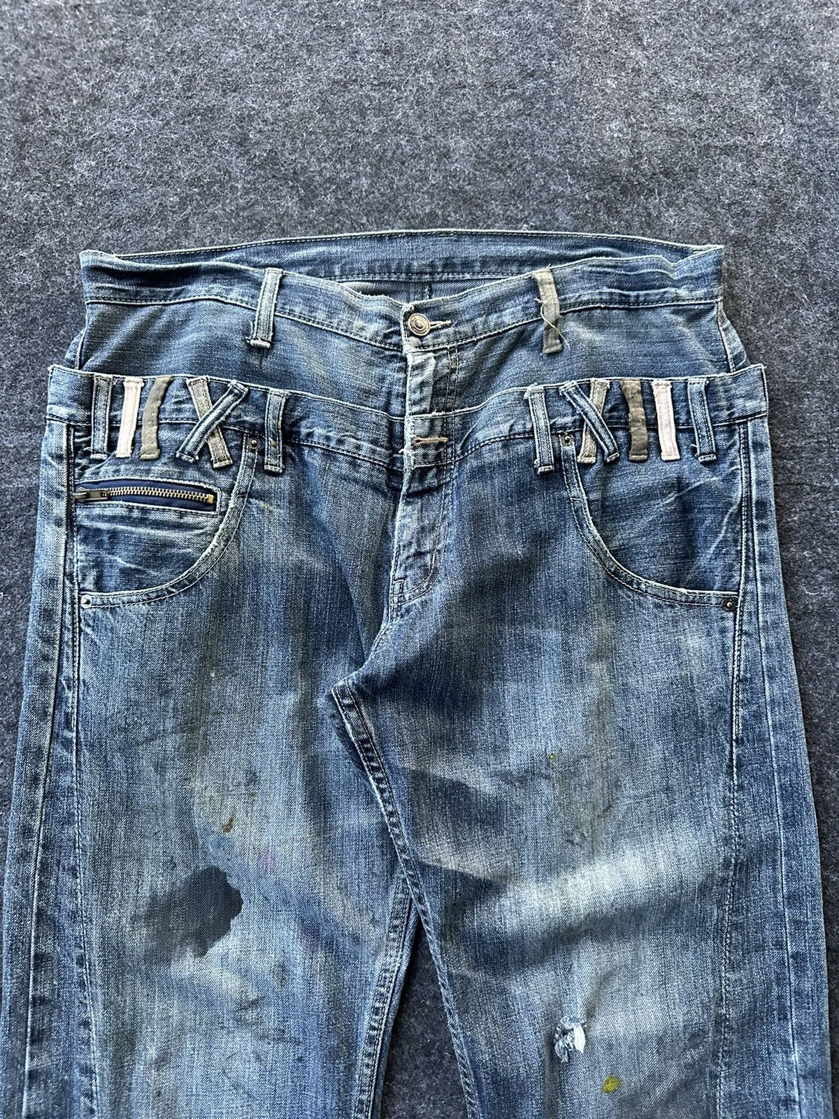 If Six Was Nine × PPFM Double Waist Unbrand Japan Paint Dirty Style D409 Size US 34 / EU 50 - 14 Thumbnail