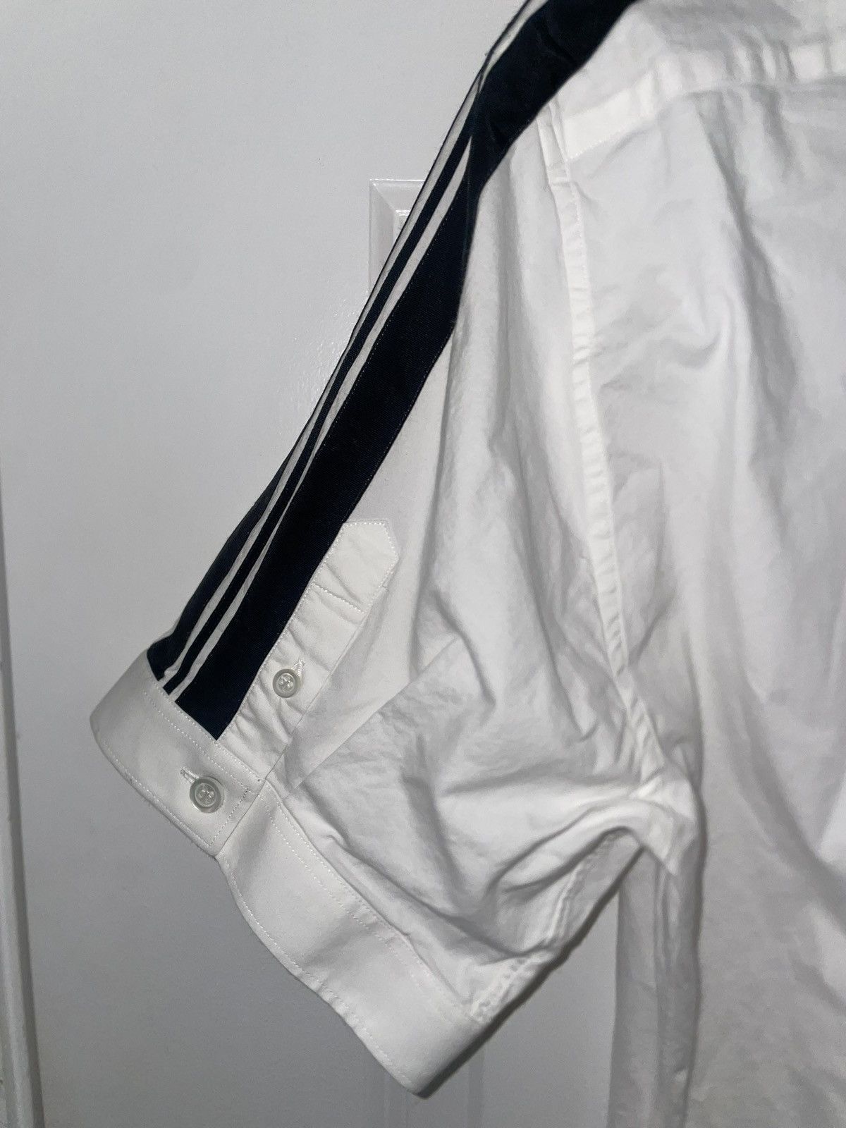 Alexander McQueen NWT Alexander McQueen White Black Stripe Spike Button Down Size US XL / EU 56 / 4 - 3 Thumbnail