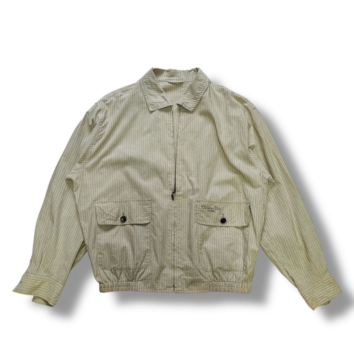 Bomber Jacket with Oversized Collar Ecru Wool Blend with