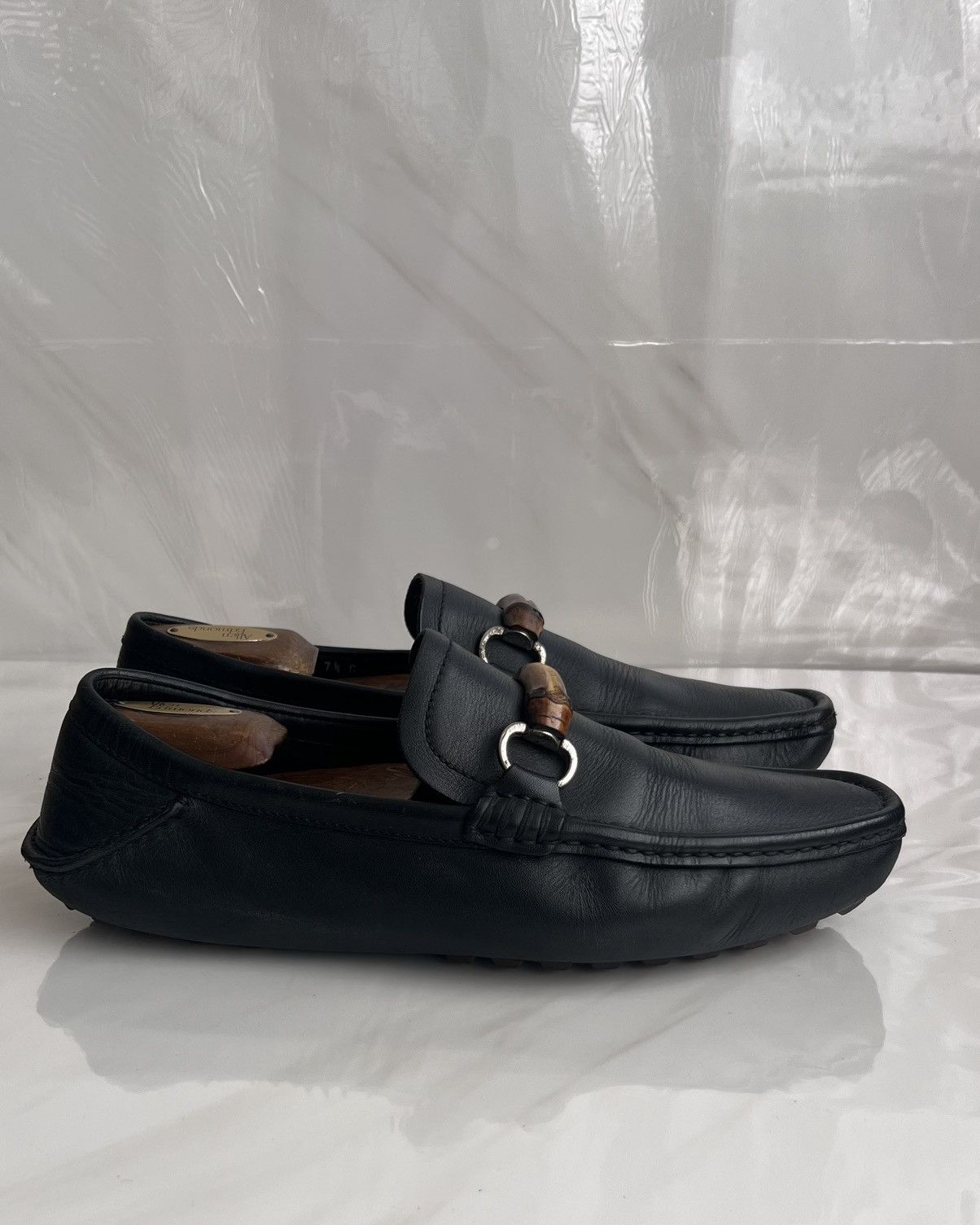 Gucci Gucci Men’s Horsebit Black Bamboo leather loafer Size US 8 / EU 41 - 4 Thumbnail