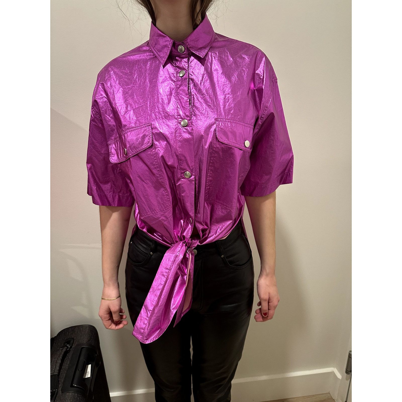 Isabel Marant Isabel Marant Giliggy Metallic Cotton Shirt sz 38 Size S / US 4 / IT 40 - 4 Thumbnail