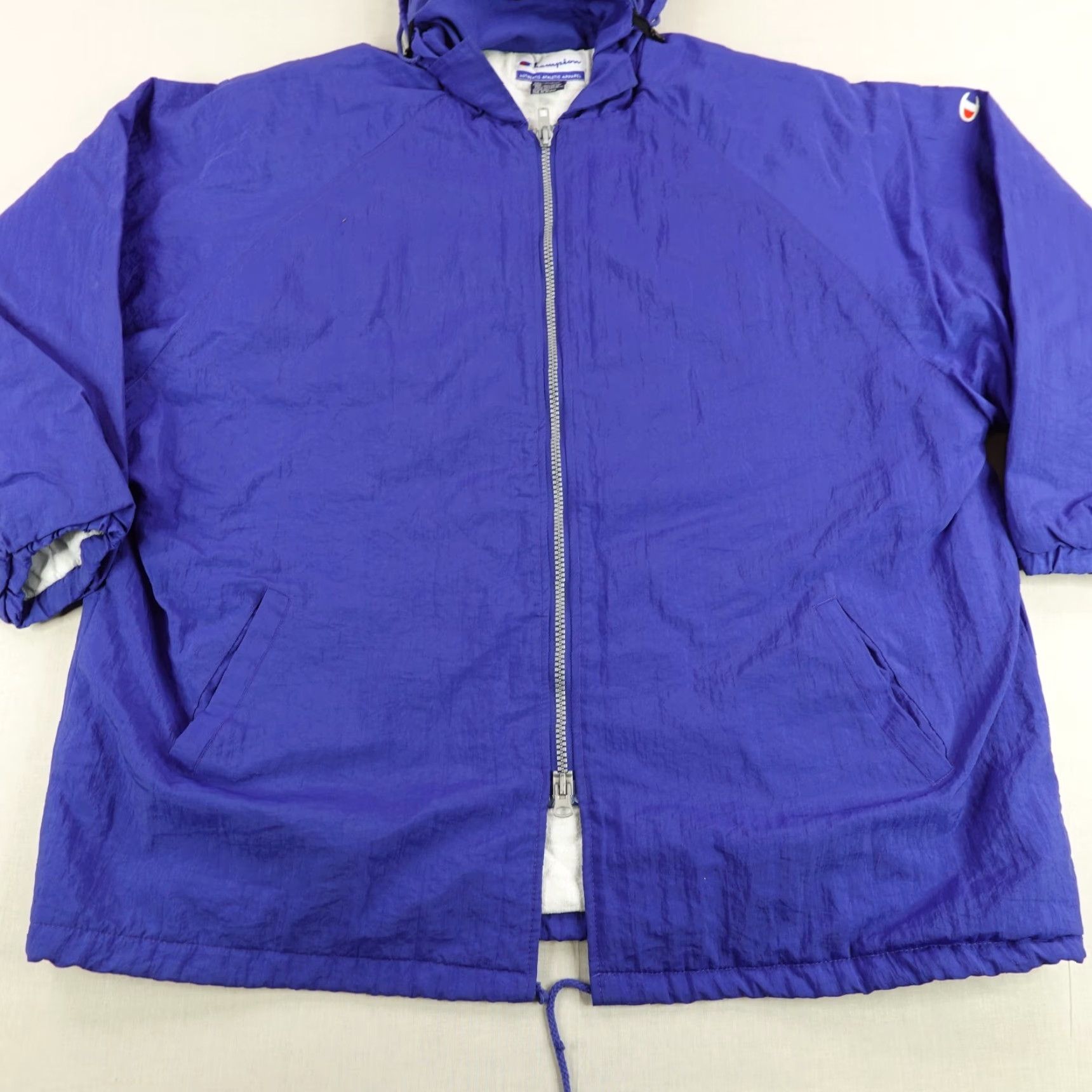 Champion VINTAGE Champion Reno Huskies Jacket Mens XL Blue Windbreaker Quilted 90s Football Logo Zip Hooded Full Zip Lined Windproof Pockets Casual Travel Size US XL / EU 56 / 4 - 3 Thumbnail