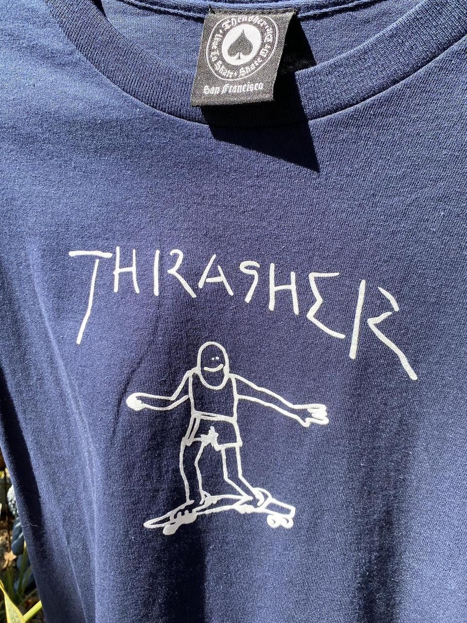 Thrasher Navy and White Thrasher Stick Figure Graphic Print Tee XL Size US XXL / EU 58 / 5 - 3 Thumbnail