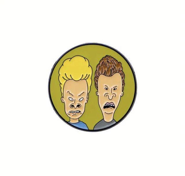Mtv Beavis and Butthead enamel pin NEW Big Face MTV Metal Size ONE SIZE - 1 Thumbnail
