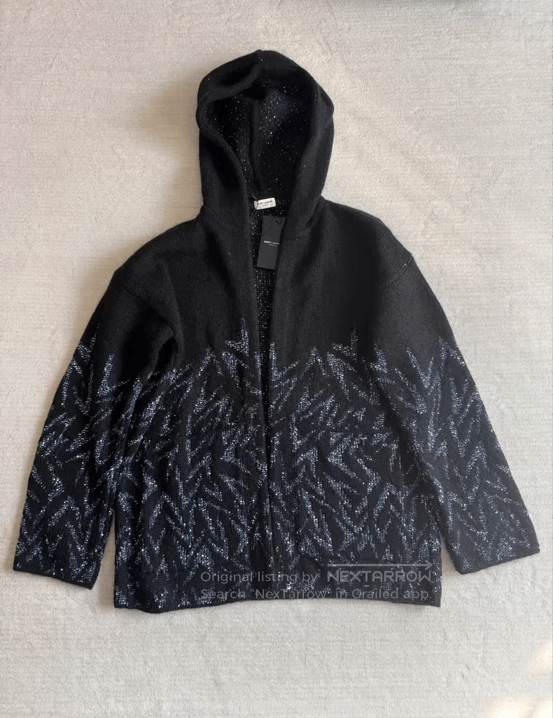 Saint Laurent Paris Saint Laurent Paris Blue Scale Knit Open Cardigan Size US S / EU 44-46 / 1 - 1 Thumbnail