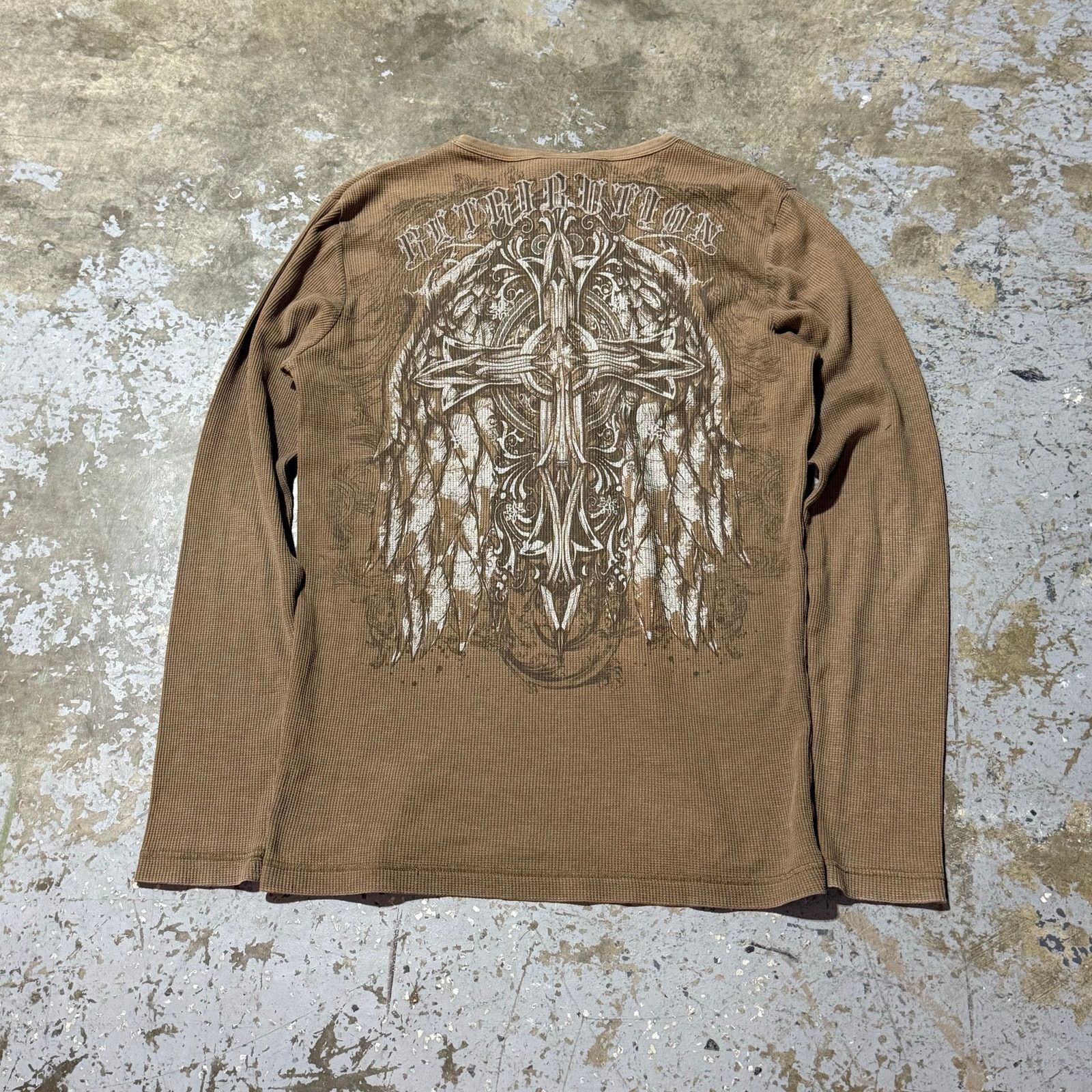 Vintage Y2K MMA Elite Brown Longsleeve Thermal Sz L Size US L / EU 52-54 / 3 - 1 Thumbnail