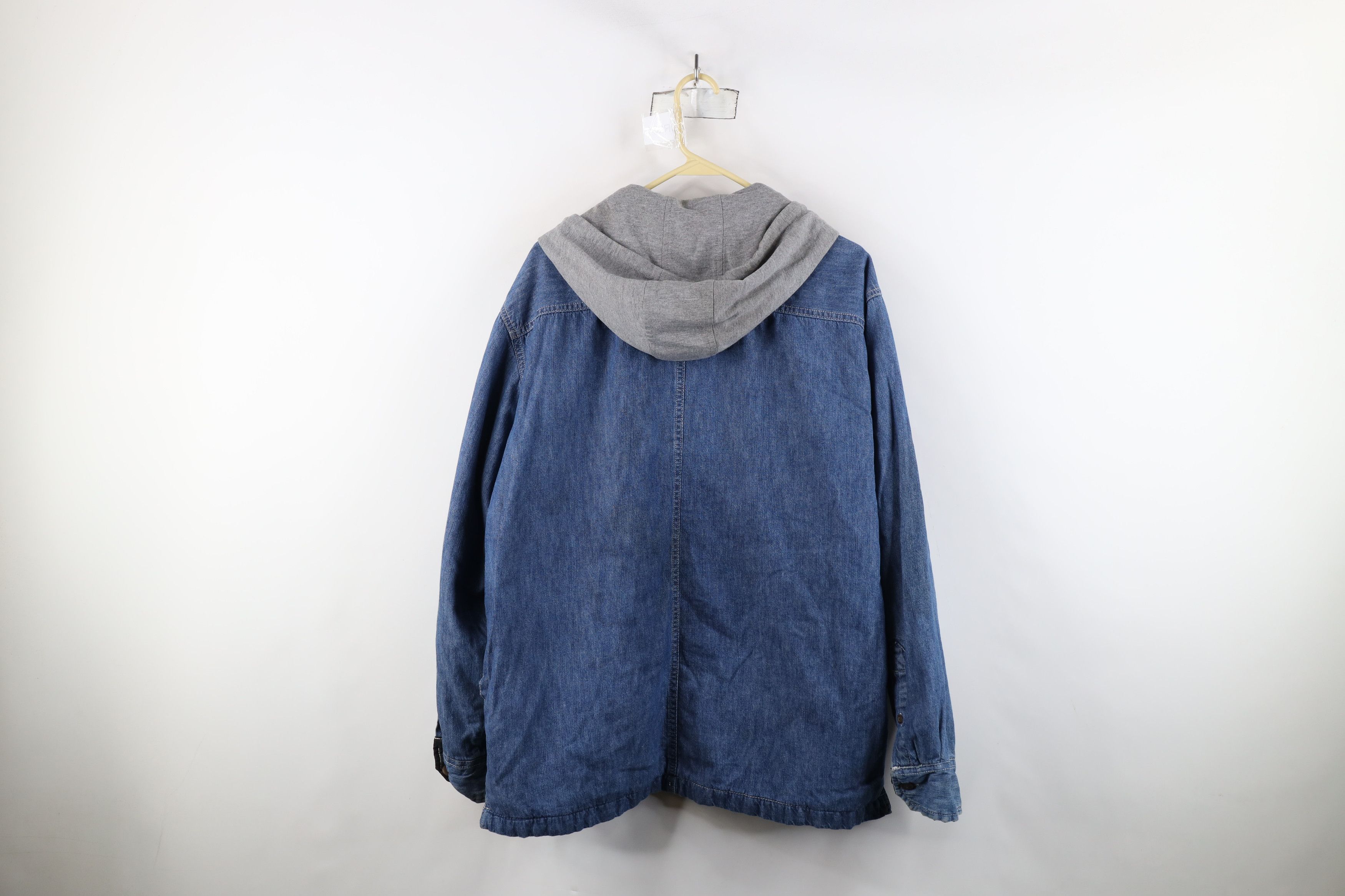 Harley Davidson × Vintage Vintage Harley Davidson Quilted Hooded Denim Shirt Jacket Size US L / EU 52-54 / 3 - 11 Thumbnail