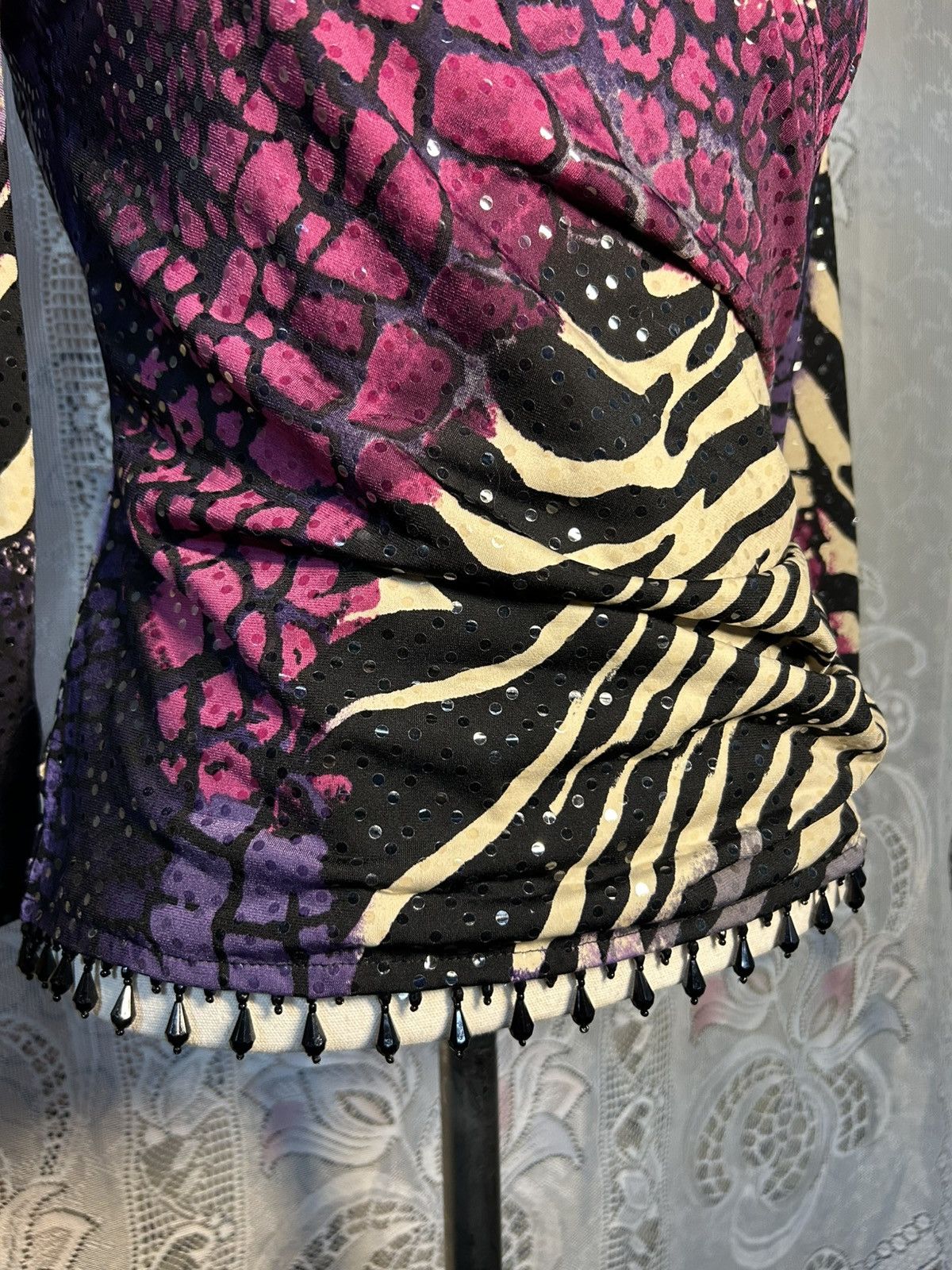 Other vintage MSK 2000s whimsy purple print top Size S / US 4 / IT 40 - 2 Thumbnail