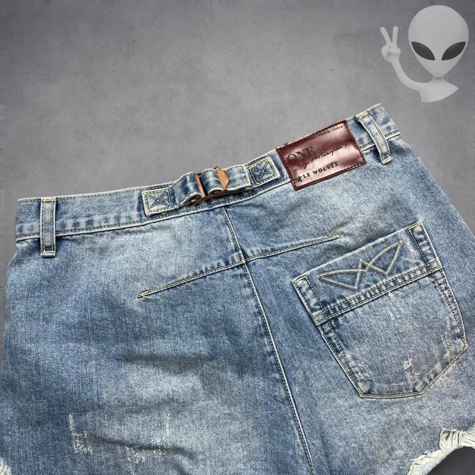 One Teaspoon One Tea Spoon Le Wolves Denim Shorts Size 23 Distressed Hem Size 23" - 5 Thumbnail