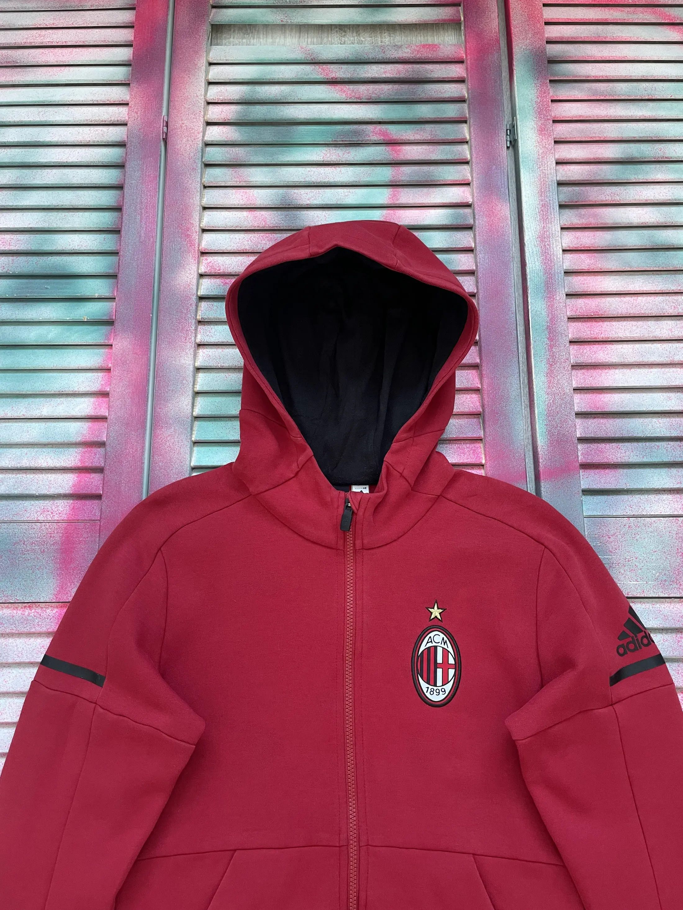 Adidas Adidas AC Milan Zip Hoodie Size US XS / EU 42 / 0 - 7 Thumbnail