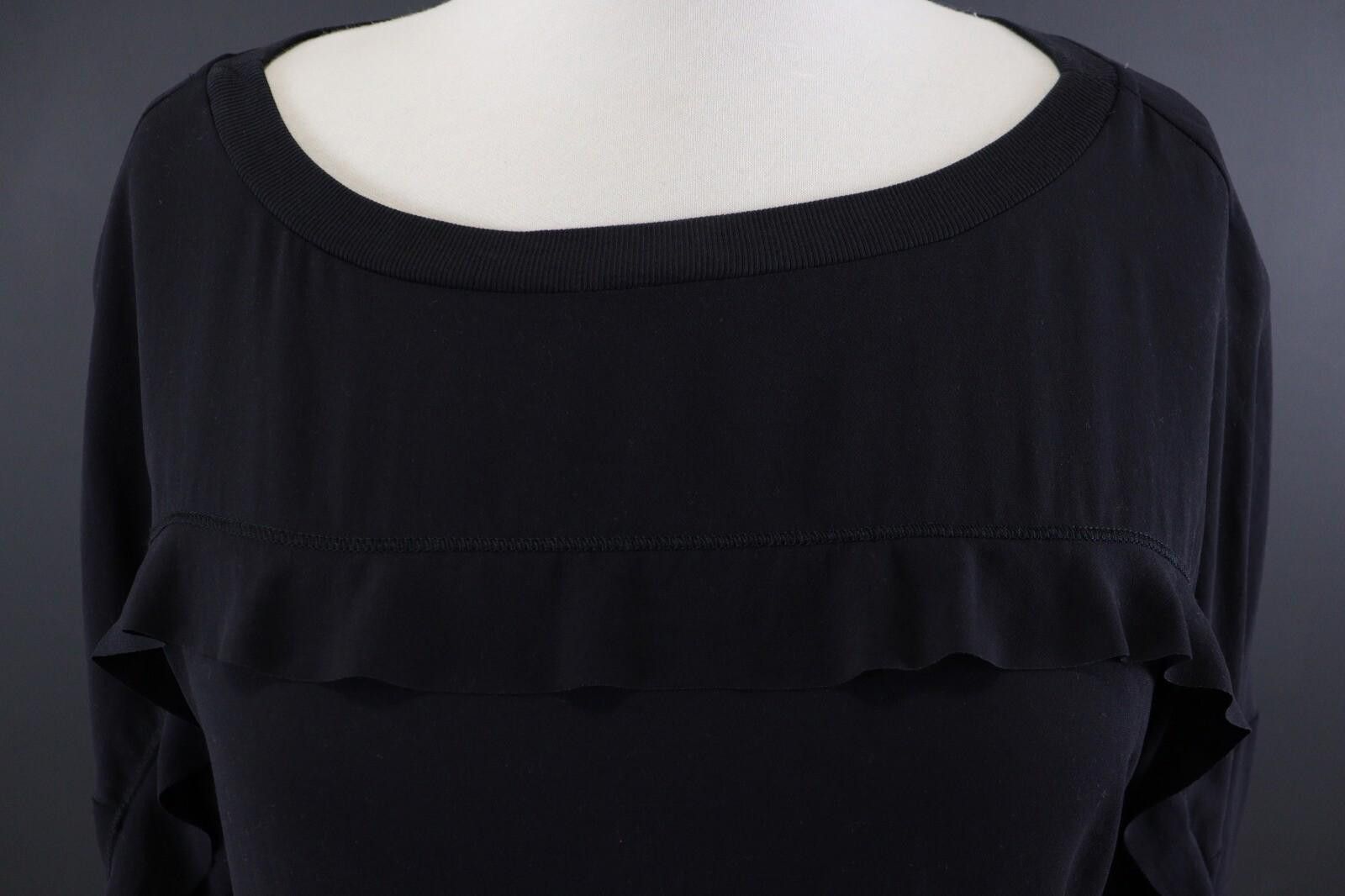 Designer Marc Cain Black Boat Neck Pullover Blouse Size 2 Size XS / US 0-2 / IT 36-38 - 4 Thumbnail