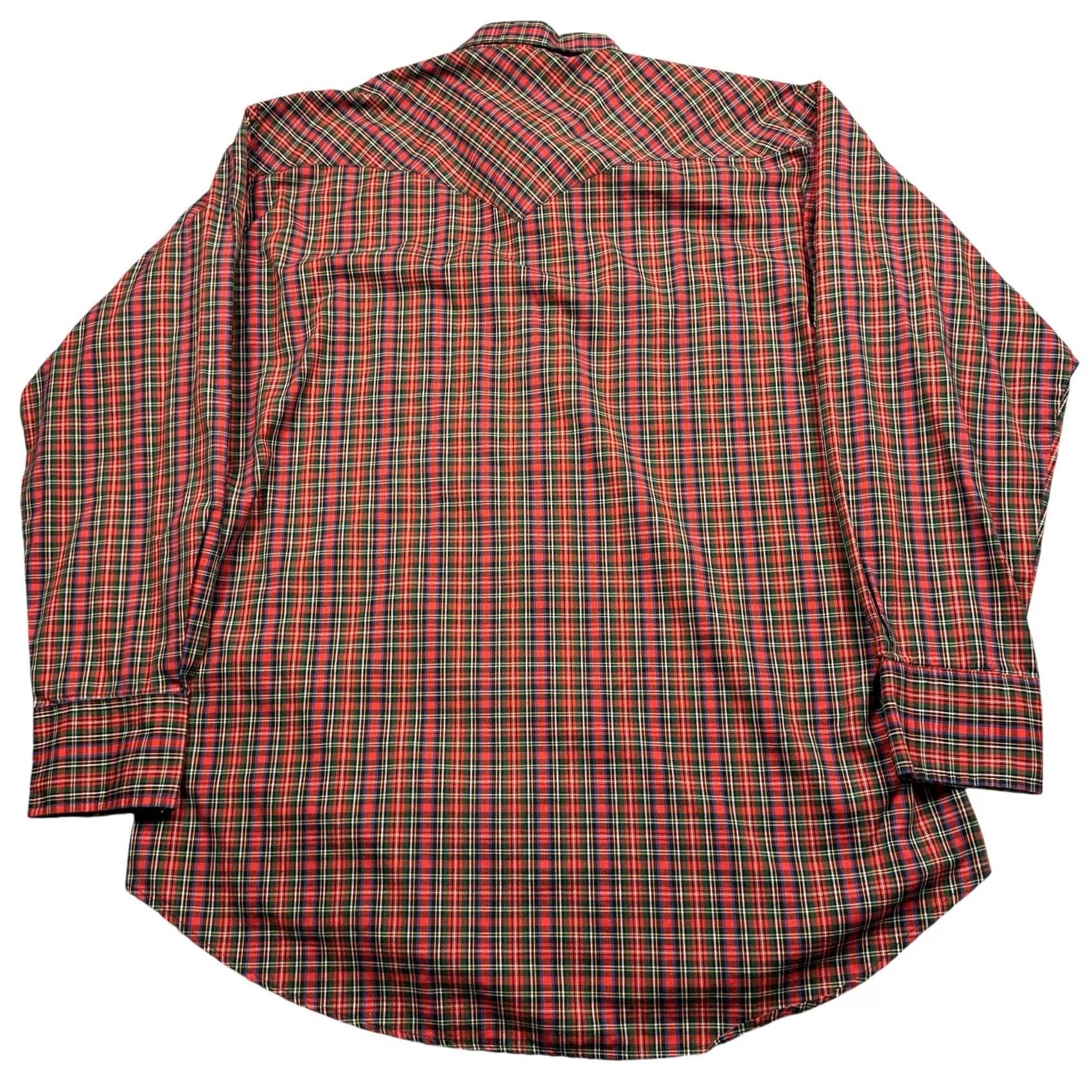Vintage VINTAGE Pearl Snap Western Shirt Men's 17.5/35 Red Long Sleeve Cowboy Ruddock Cotton Blend Plaid Shirt Mens Swing Cadence Size US XXL / EU 58 / 5 - 7 Thumbnail