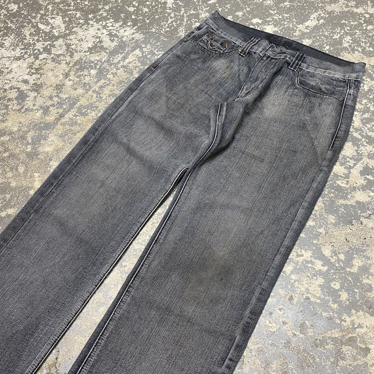 Blue Gear × Vintage Vintage Black Faded Blue Gear y2k baggy Denim Jeans Size US 33 - 7 Thumbnail