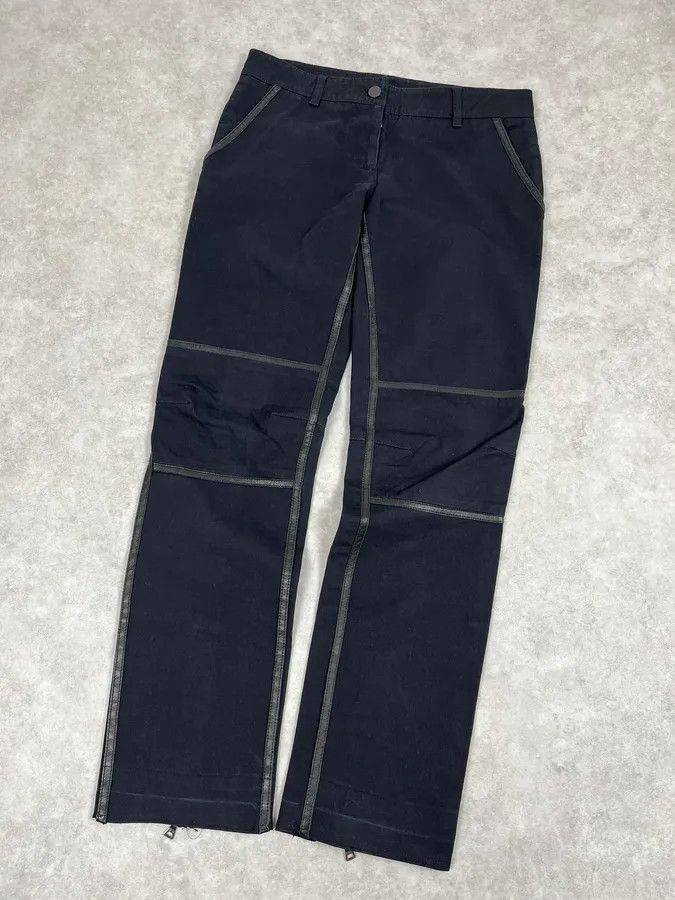 Prada 2000s Prada Black Leather Lines Pants Size 26" / US 2 / IT 38 - 5 Thumbnail