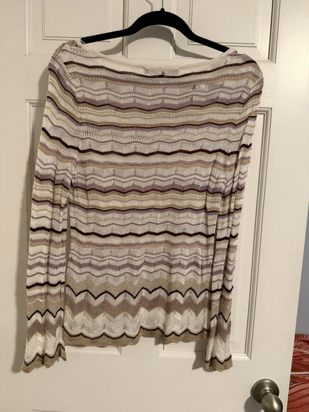 Other White House Black Market Medium Multicolor Chevron Sweater M Size M / US 6-8 / IT 42-44 - 5 Thumbnail