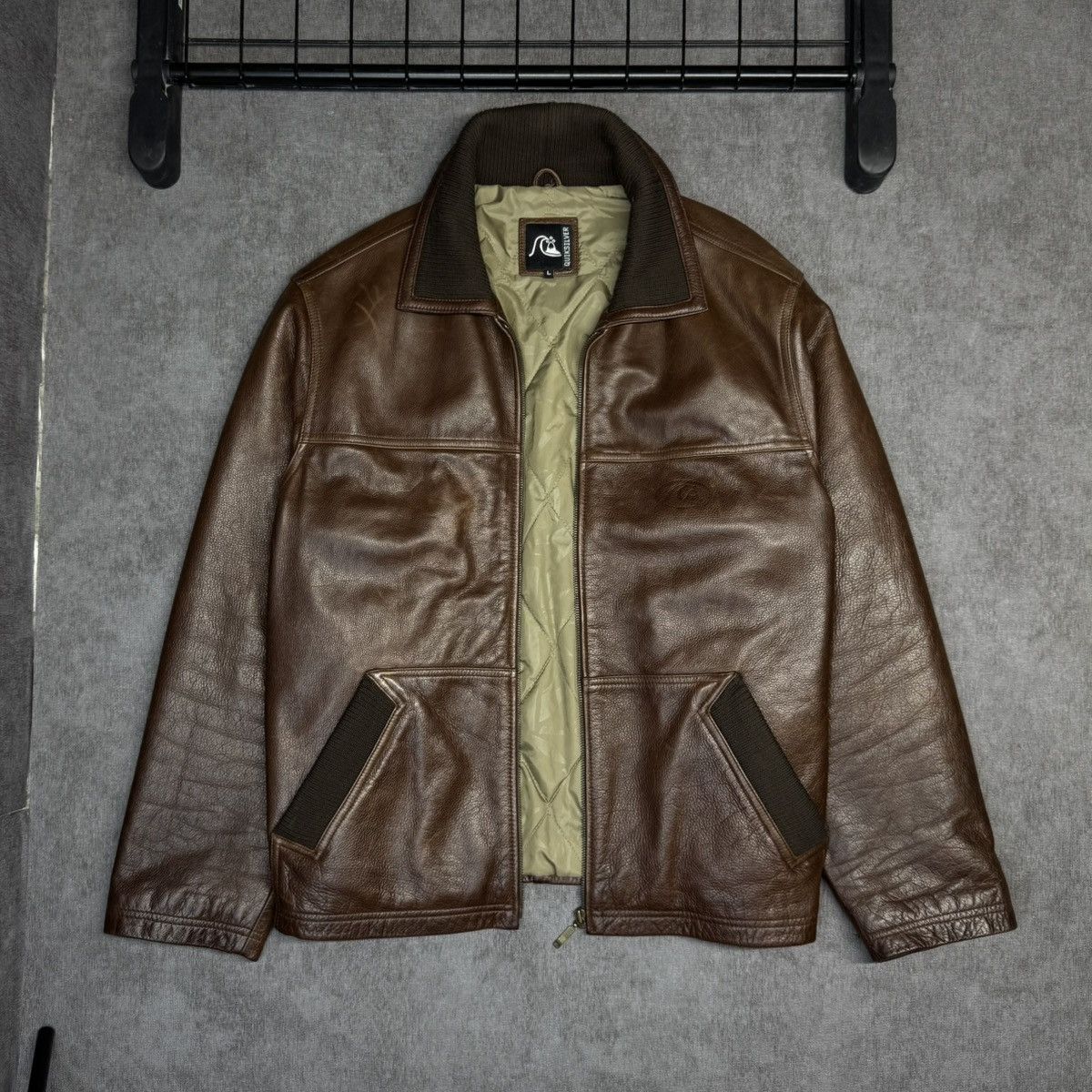 Quiksilver × Vintage Vintage Quiksilver Leather Jacket 90s Size US L / EU 52-54 / 3 - 2 Thumbnail