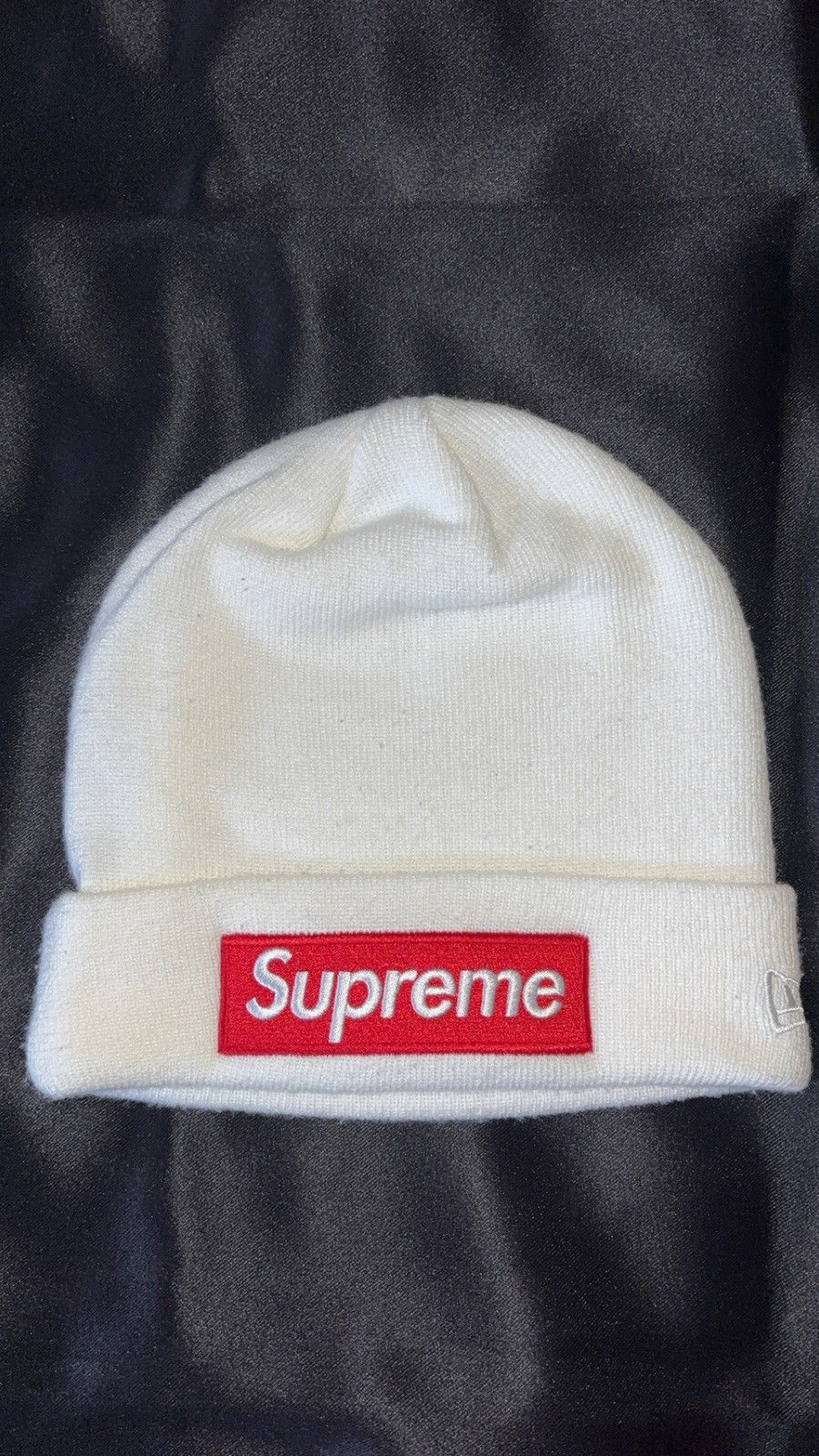 New Era × Supreme Supreme New Era Box Logo Beanie White | Grailed