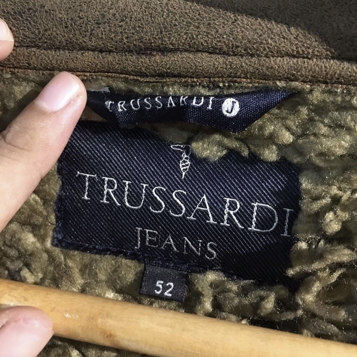Trussardi vintage Trussardi shearling leather jacket in brown Size US L / EU 52-54 / 3 - 6 Thumbnail