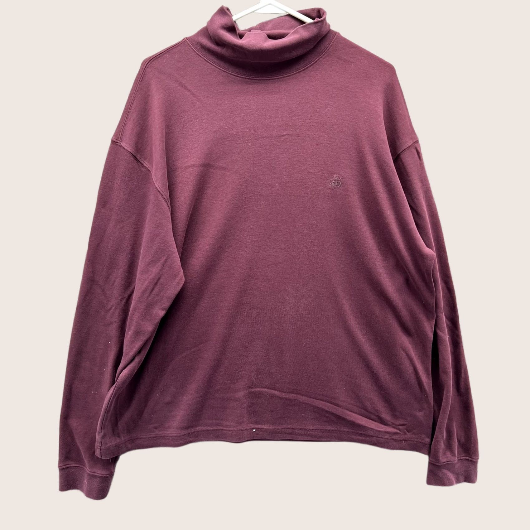 Brooks Brothers Brooks Sport Sweater Mens Large Red Cotton Turtleneck Pullover Logo Long Sleeve Size US L / EU 52-54 / 3 - 1 Thumbnail