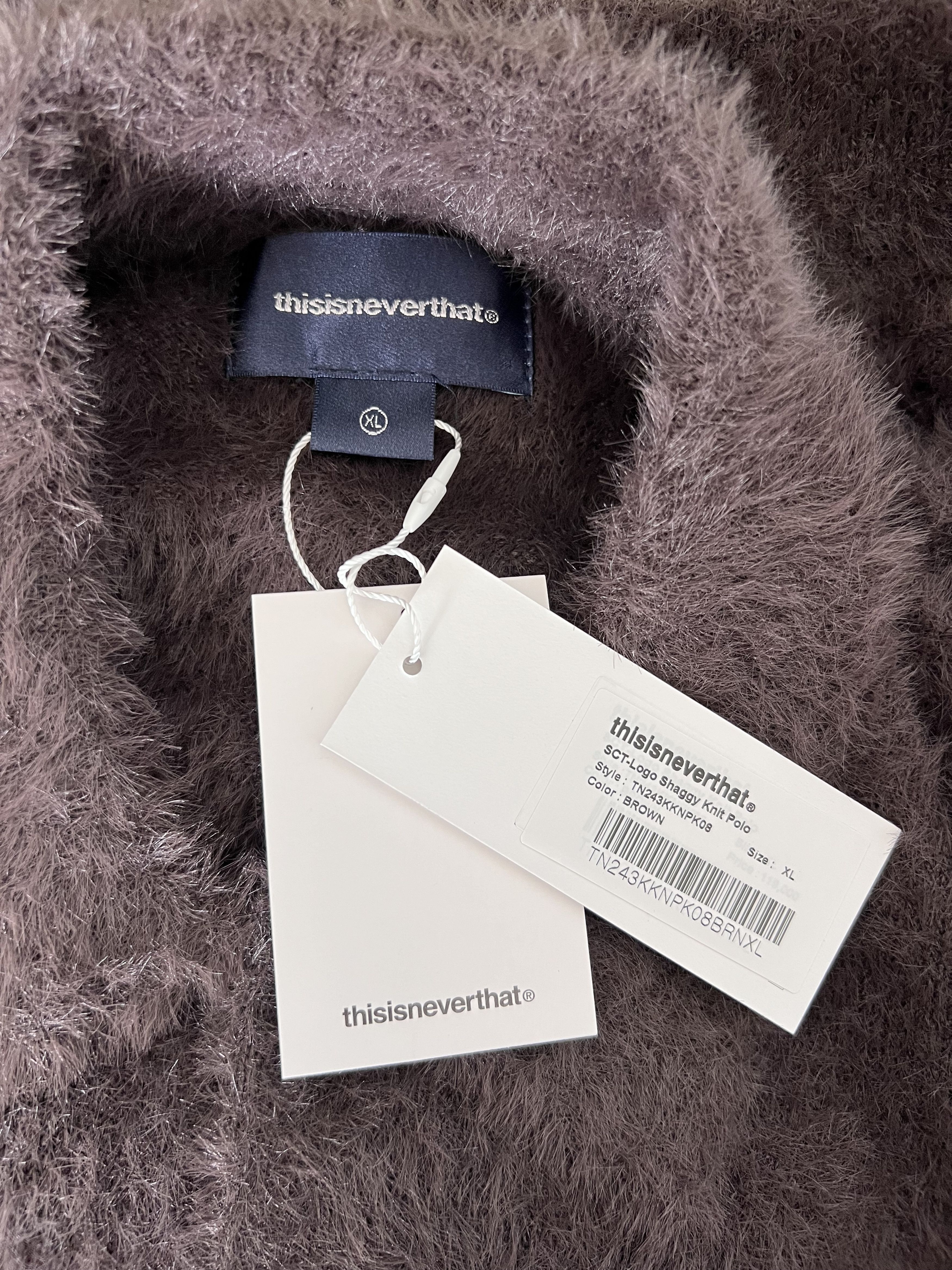 thisisneverthat Thisisneverthat SCT Logo Shaggy Knit Polo in Brown Size US XL / EU 56 / 4 - 7 Thumbnail