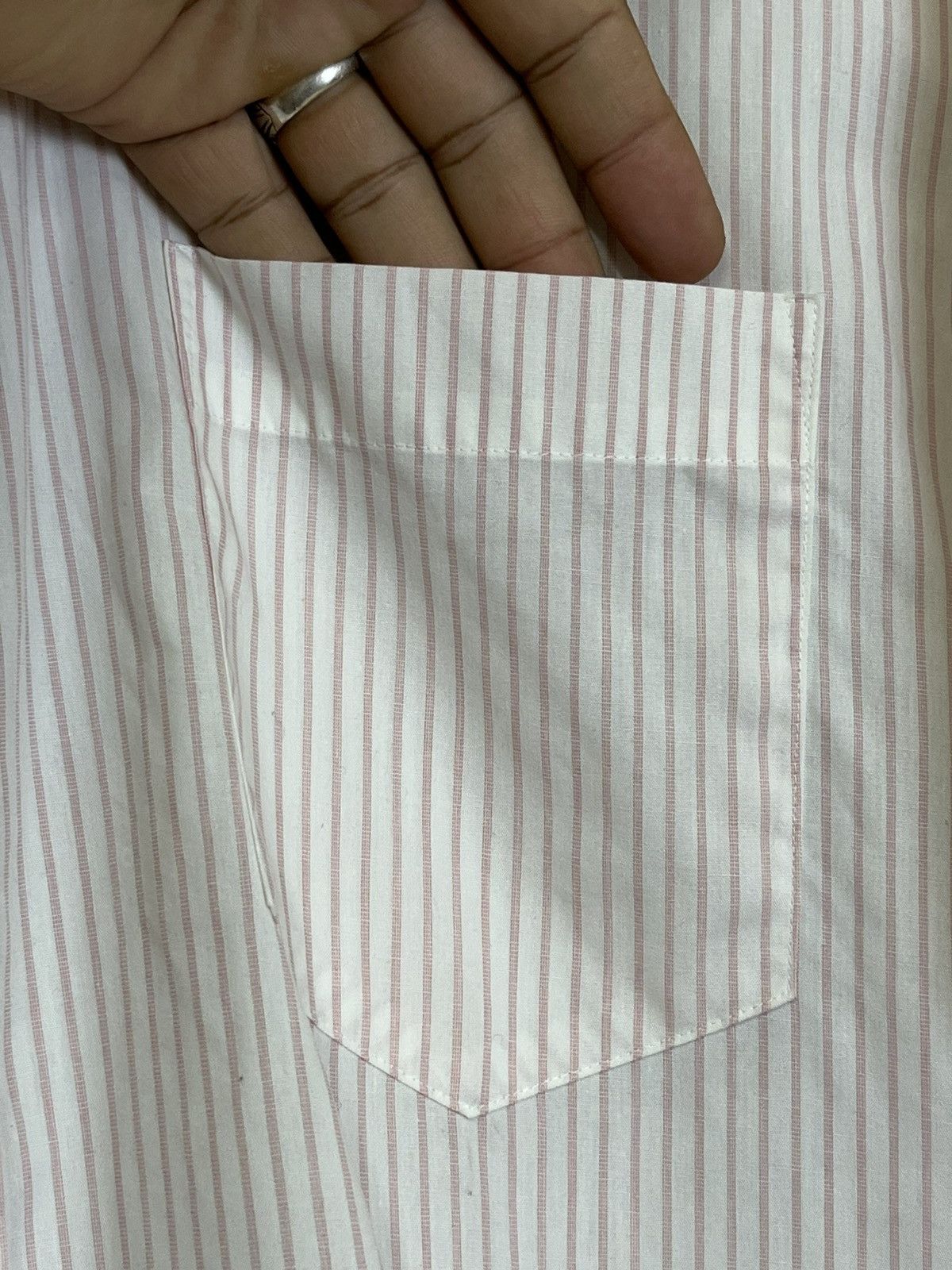 Homme Plisse Issey Miyake Vintage ISSEY MIYAKE im product pink stripe button ups shirt Size US L / EU 52-54 / 3 - 4 Thumbnail