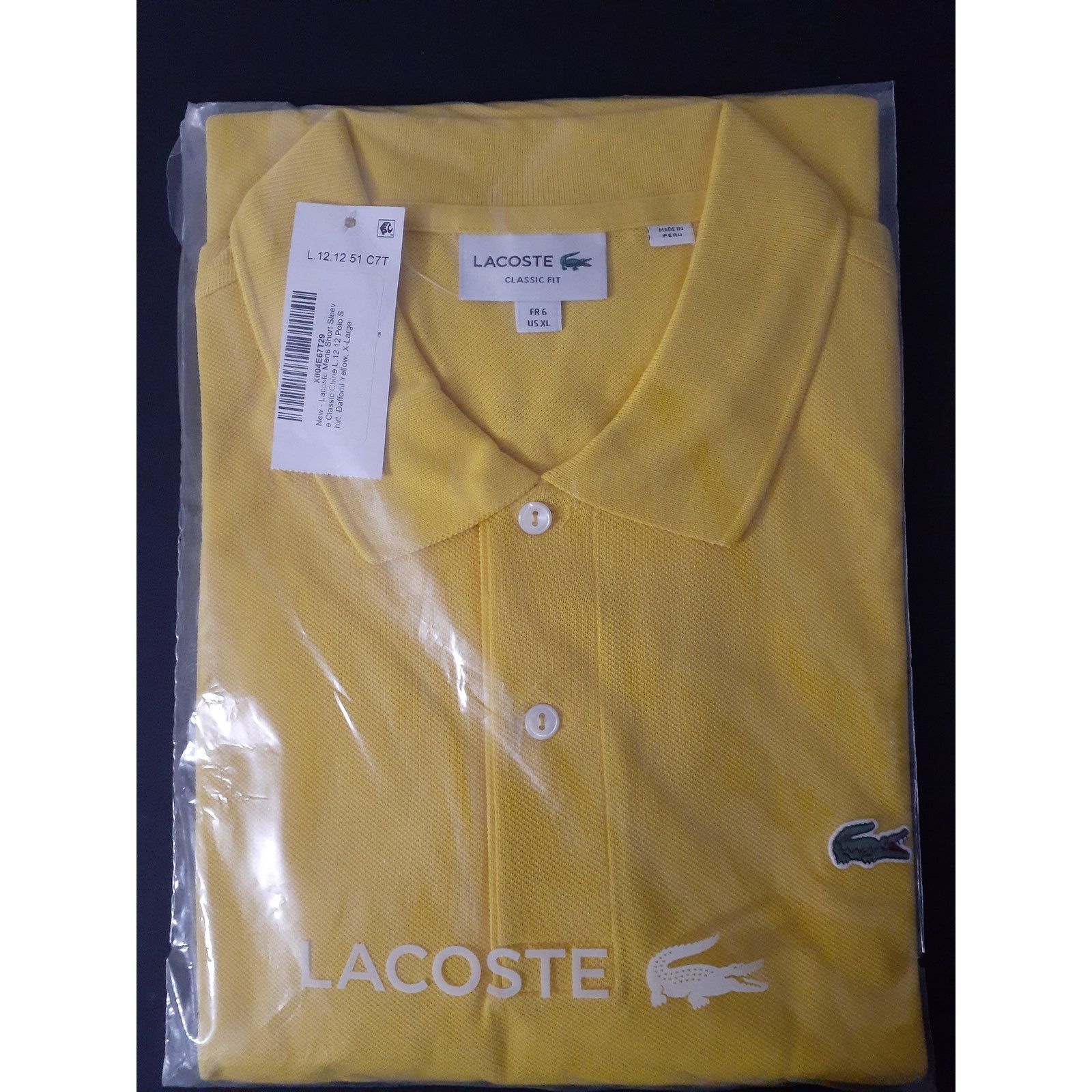 Lacoste Lacoste Mens Legacy Short L.12.12 Pique Polo D Yellow XL Size US XL / EU 56 / 4 - 2 Thumbnail